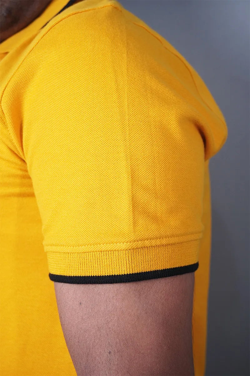 Cotton Collar T-Shirt - Yellow