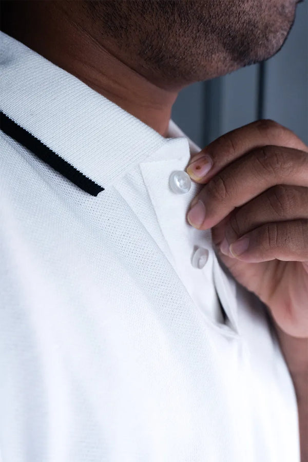 Cotton Collar T-Shirt - White