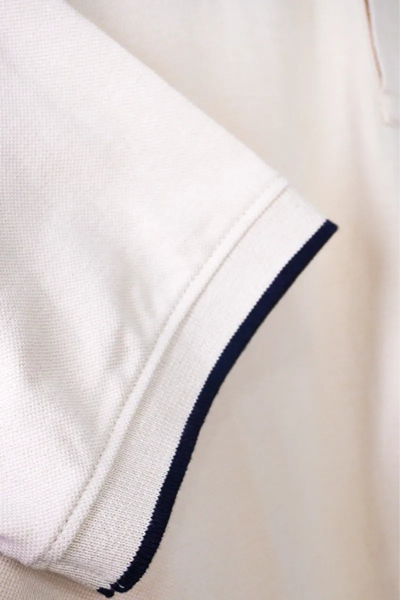 Cotton Collar T-Shirt - Biscut