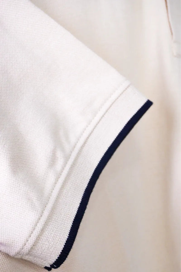 Cotton Collar T-Shirt - Biscut