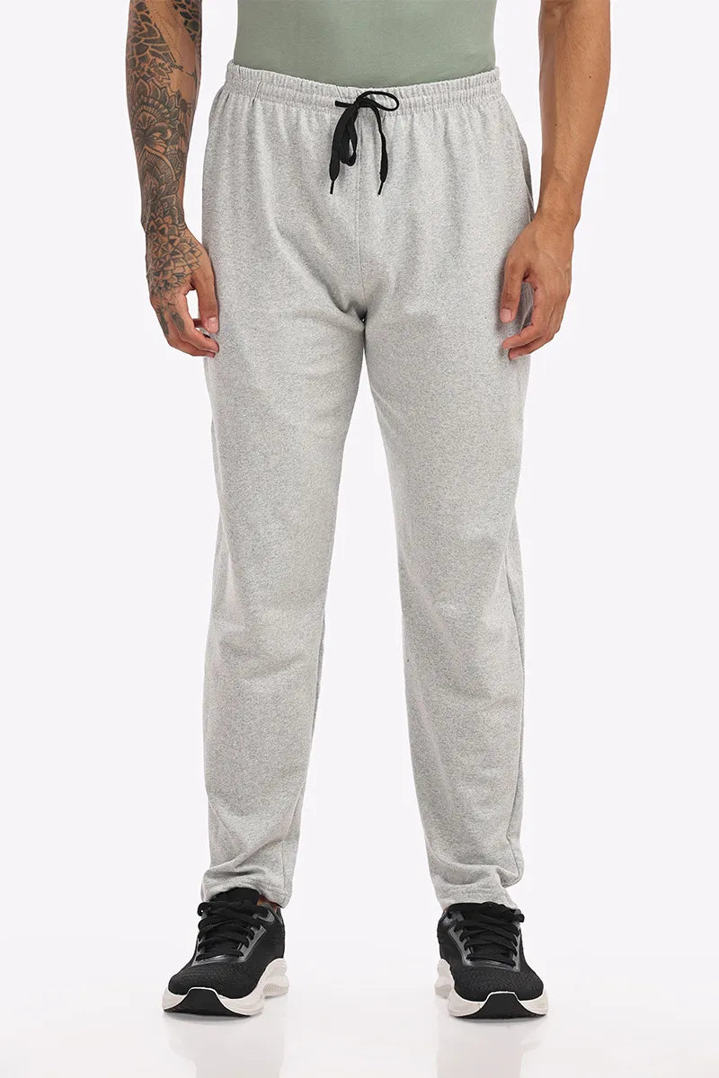 Cotton Track Pant - White Mellange