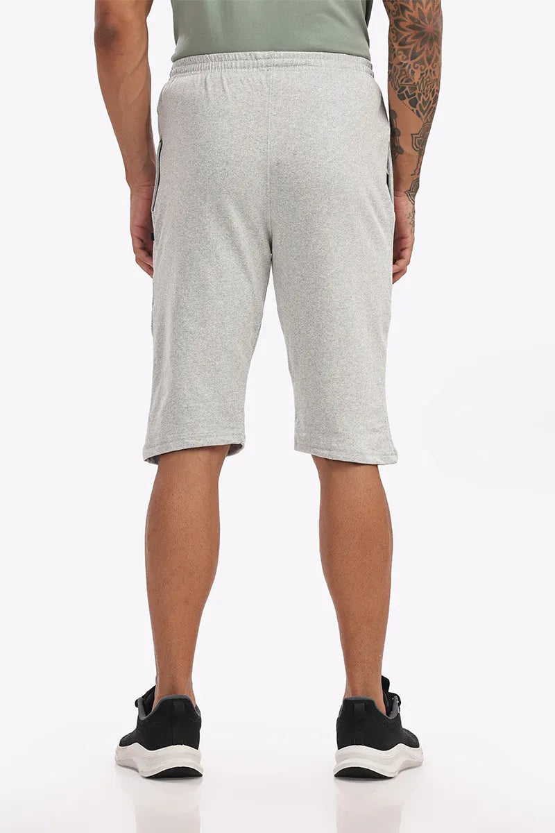 White Mellange - 3/4th Shorts
