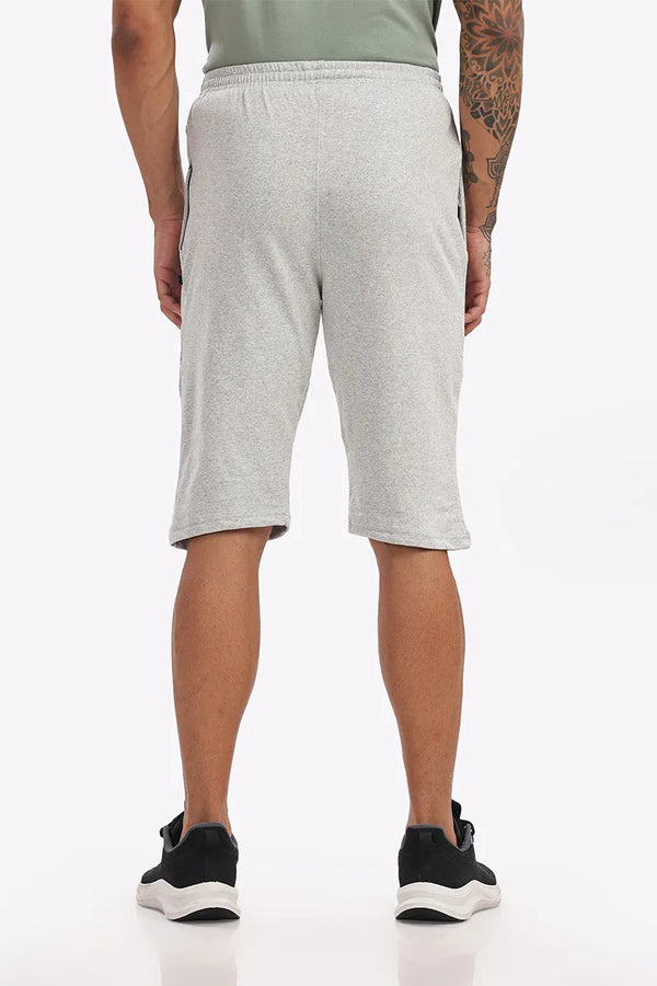White Mellange - 3/4th Shorts