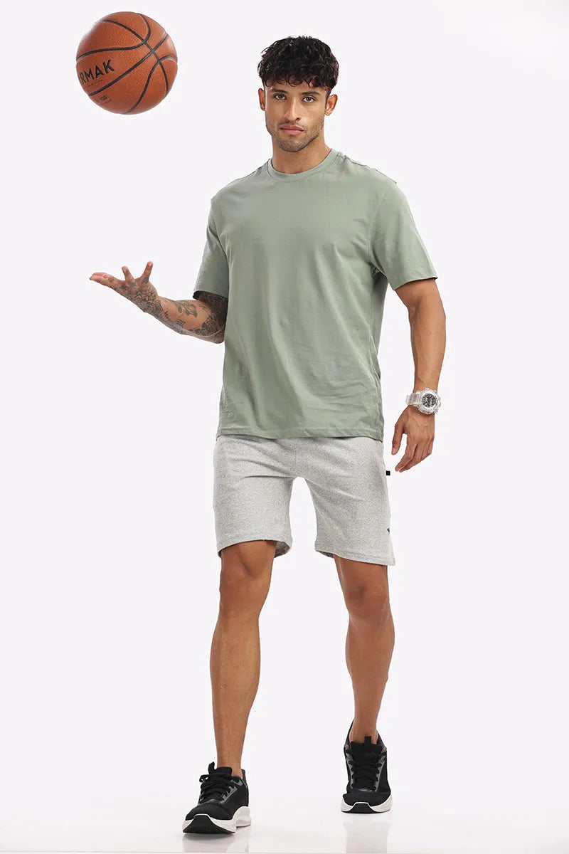 Cotton Shorts - White Mellange