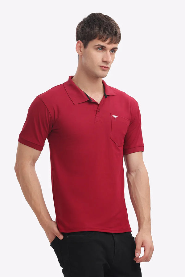 Collar T-Shirt - Maroon