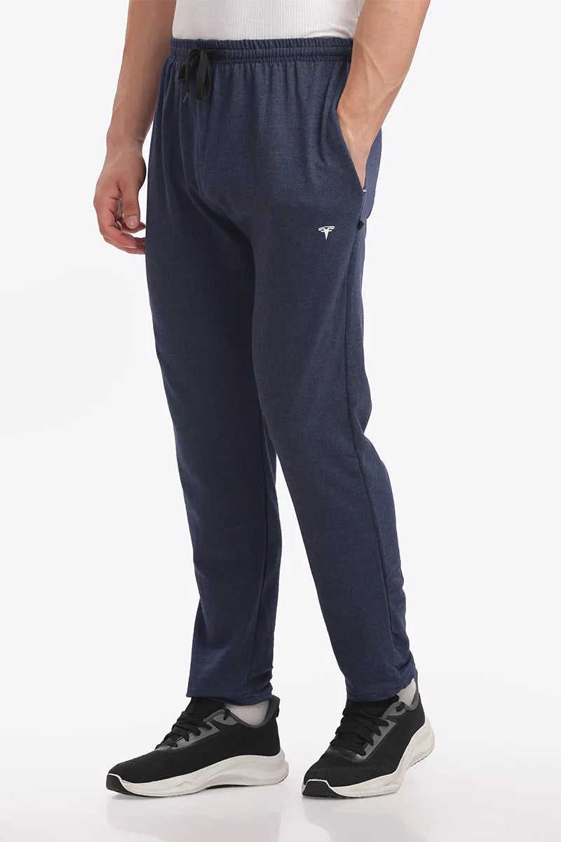 Cotton Track Pant - Navy Mellange
