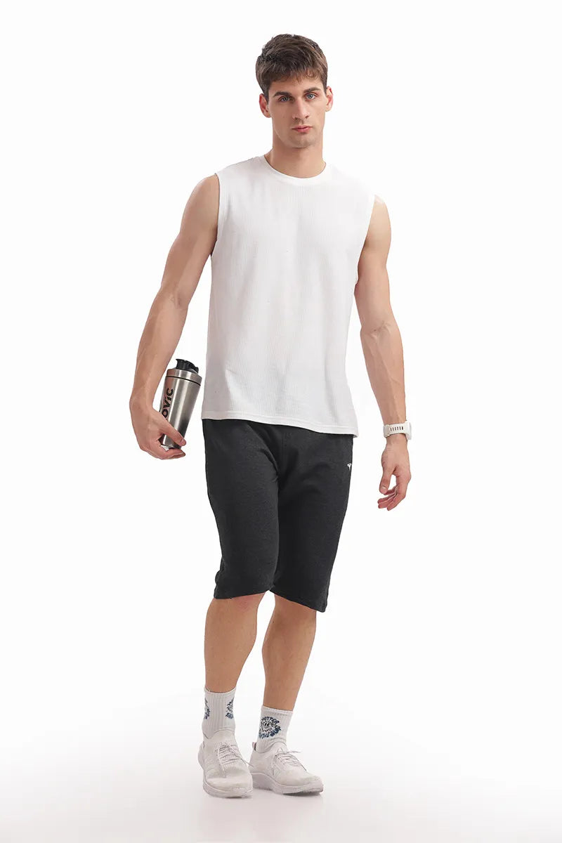 Black Mellange - 3/4th Shorts