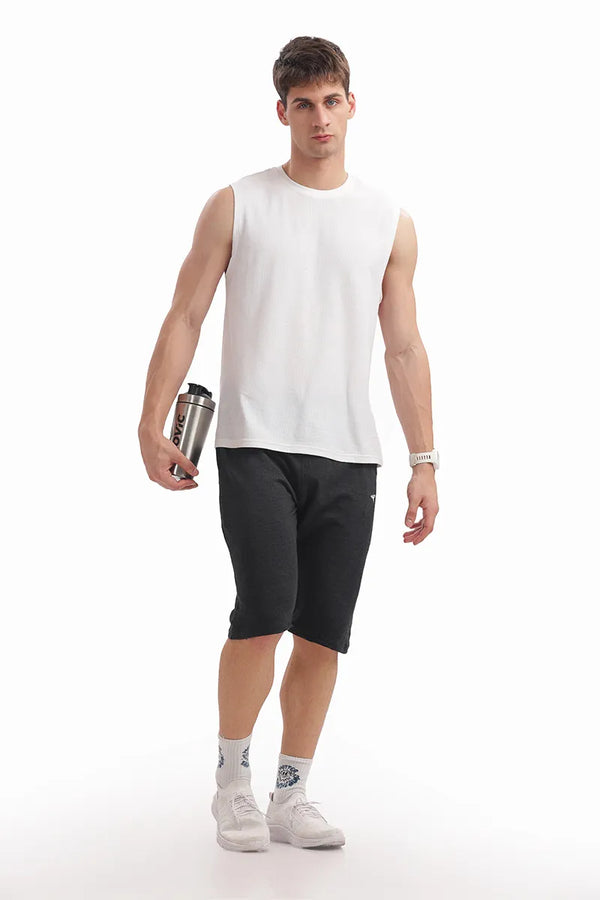 Black Mellange - 3/4th Shorts