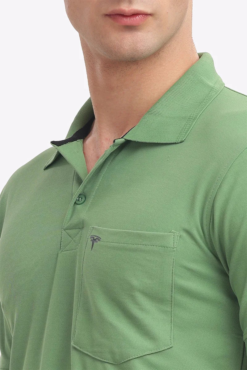 Collar T-Shirt - Pista Green