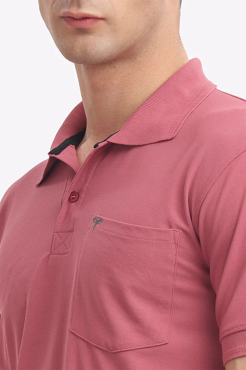 Collar T-Shirt - Onion Pink