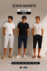 Combo 3/4th Shorts - Pack of 5