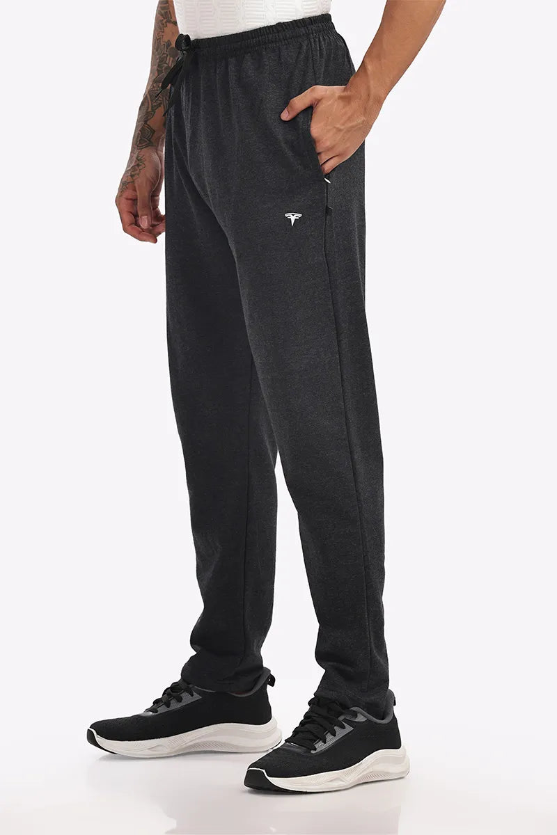 Cotton Track Pant - Black Mellange