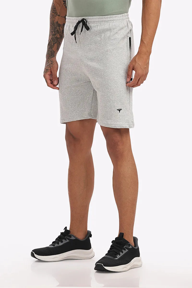 Cotton Shorts - White Mellange