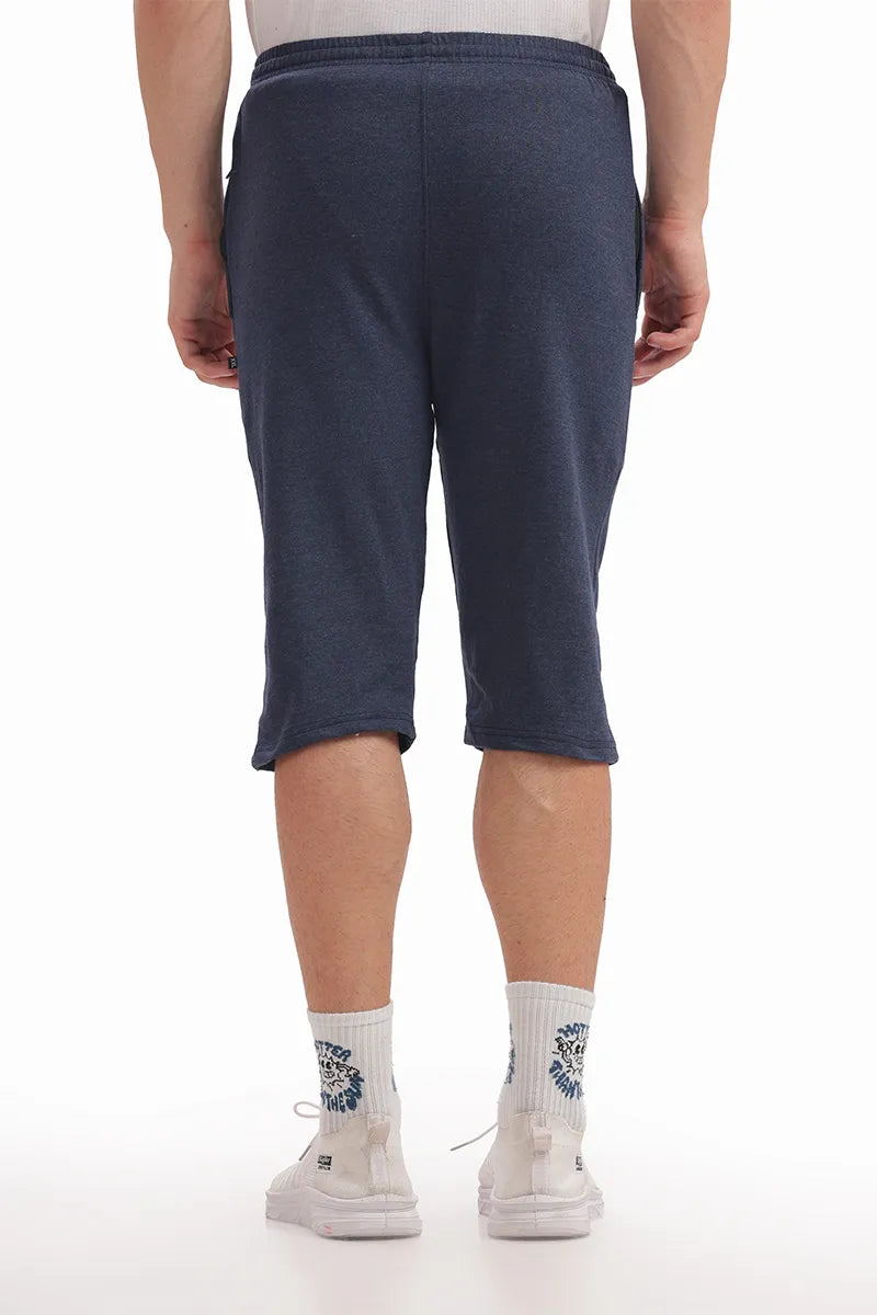 Navy Mellange - 3/4th Shorts