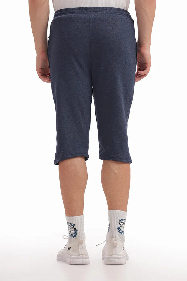 Navy Mellange - 3/4th Shorts