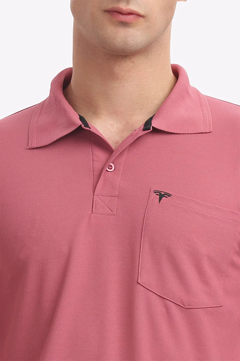 Collar T-Shirt - Onion Pink