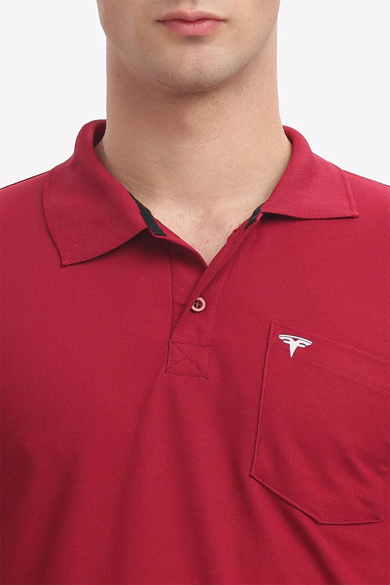 Collar T-Shirt - Maroon