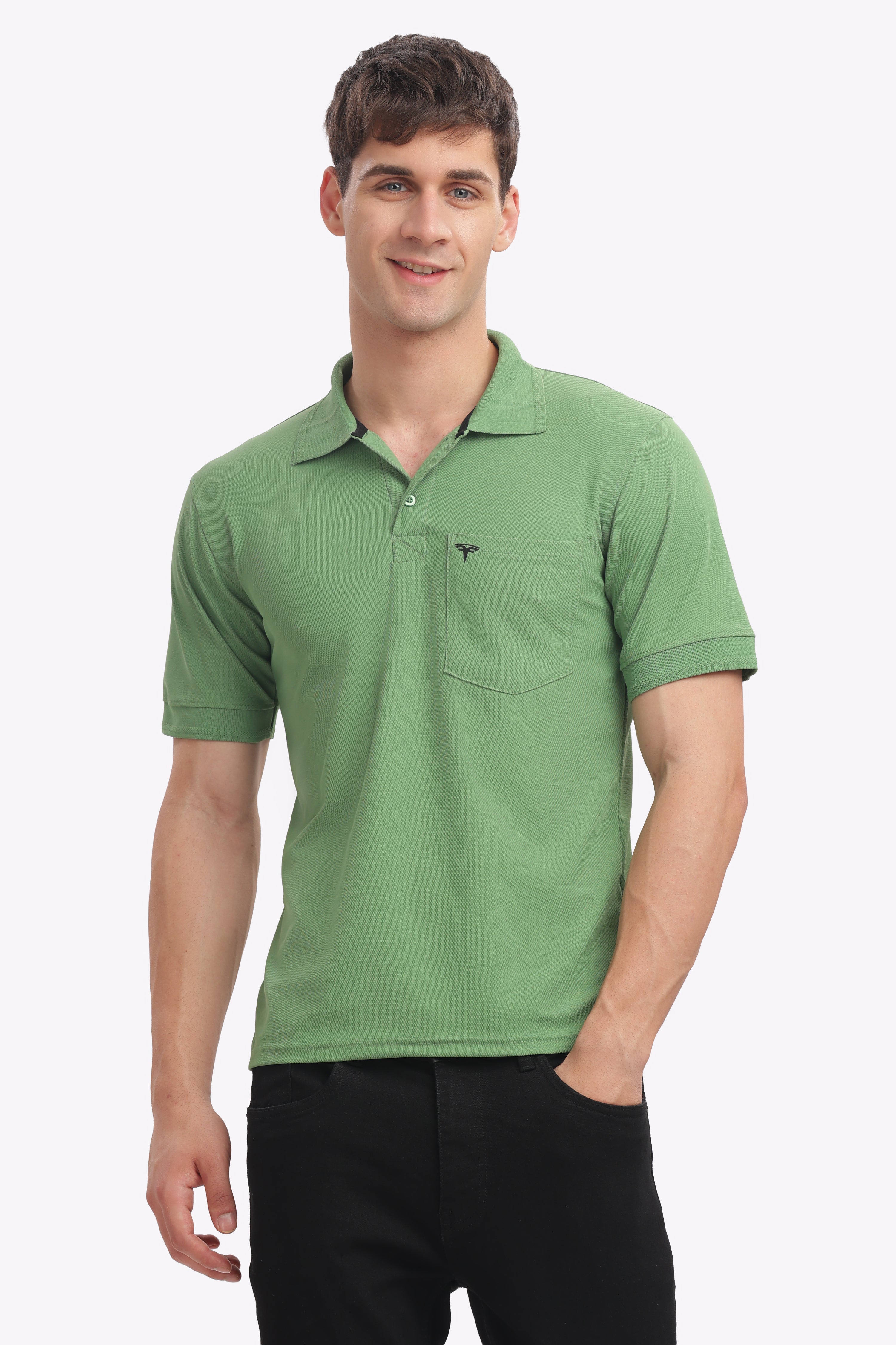 MARS “Olive Earth” Collar T-Shirt – Olive Green