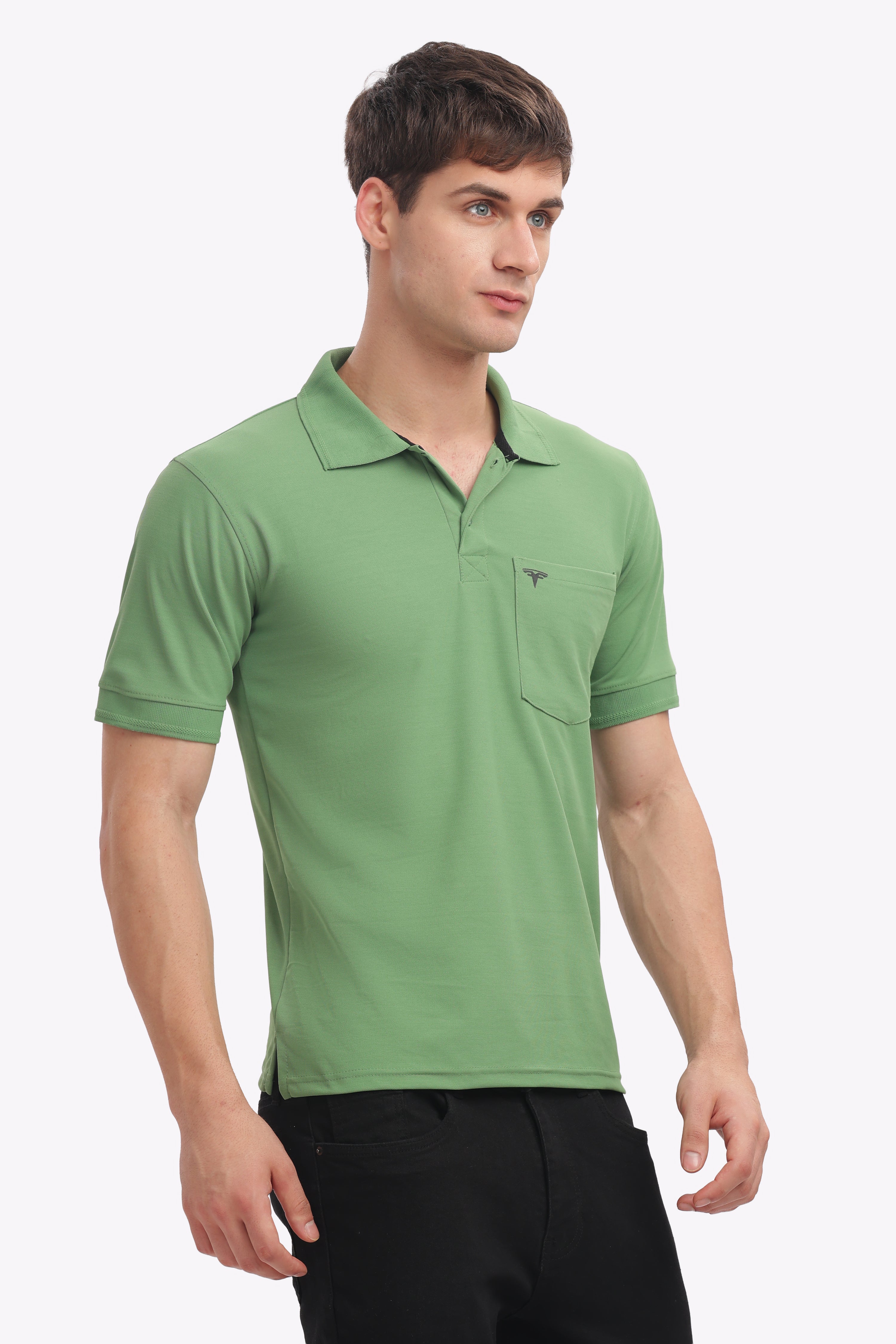 MARS “Olive Earth” Collar T-Shirt – Olive Green