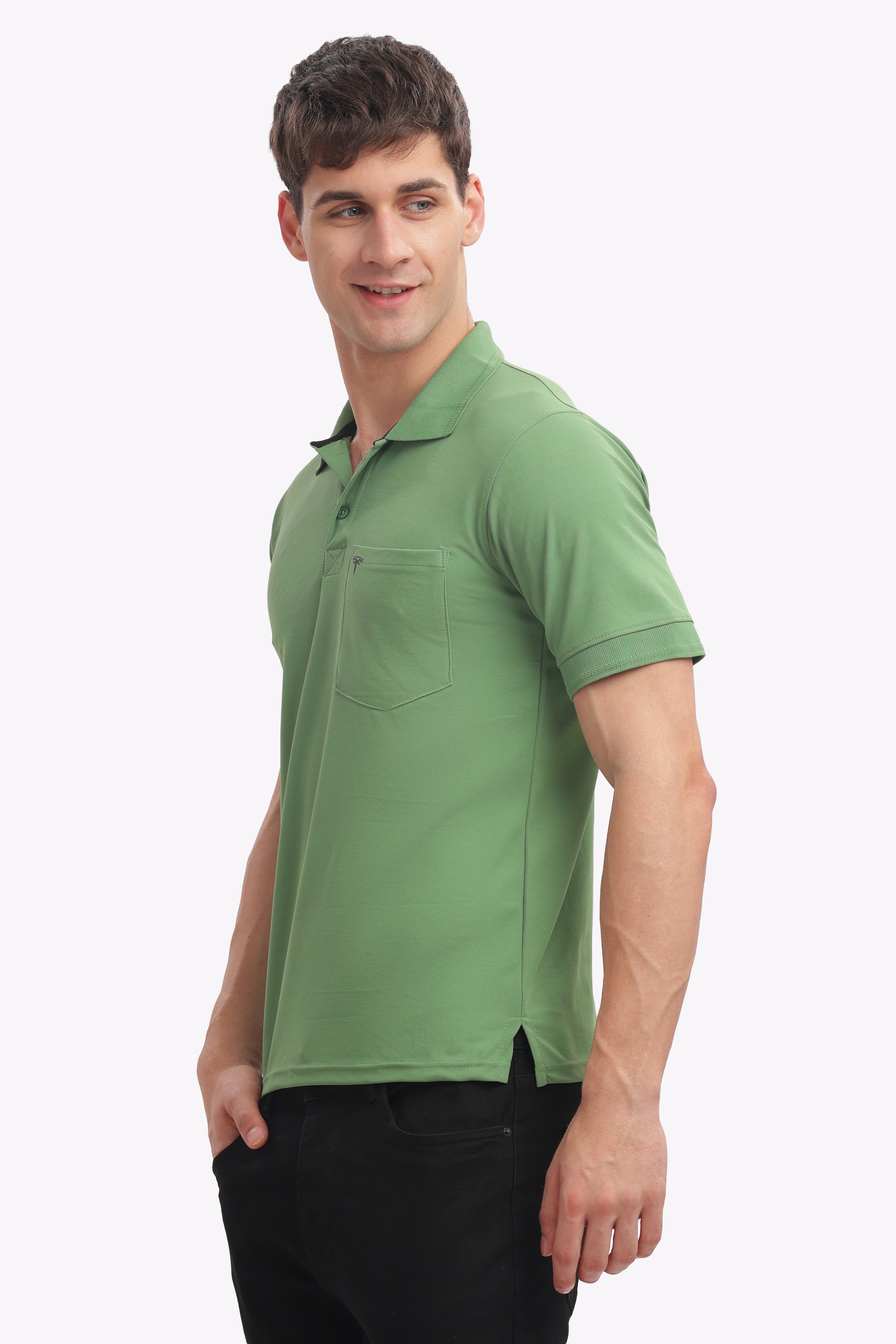 MARS “Olive Earth” Collar T-Shirt – Olive Green