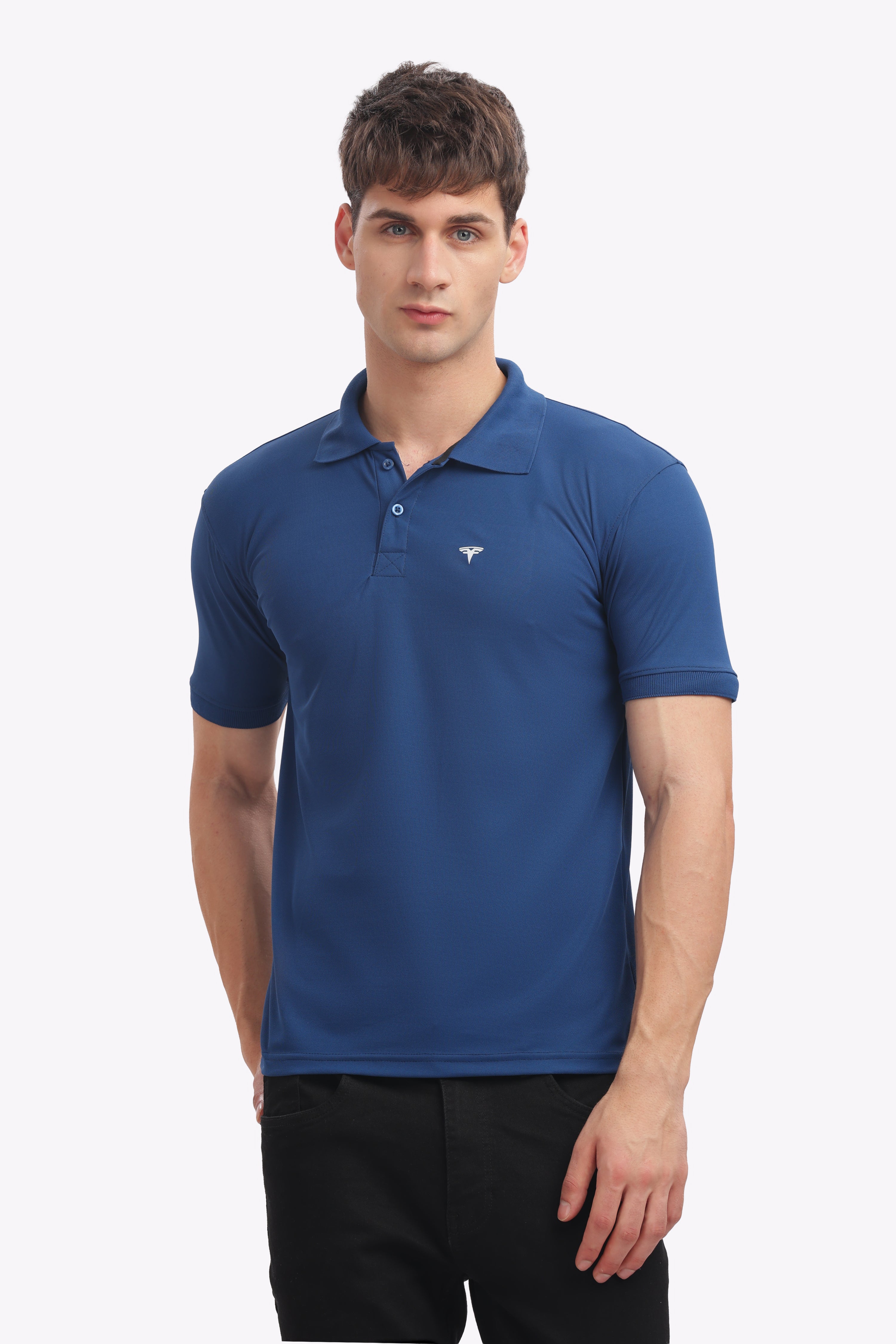 MARS “Ocean Drive” Blue Polo T-Shirt for Men | Cool & Confident Style