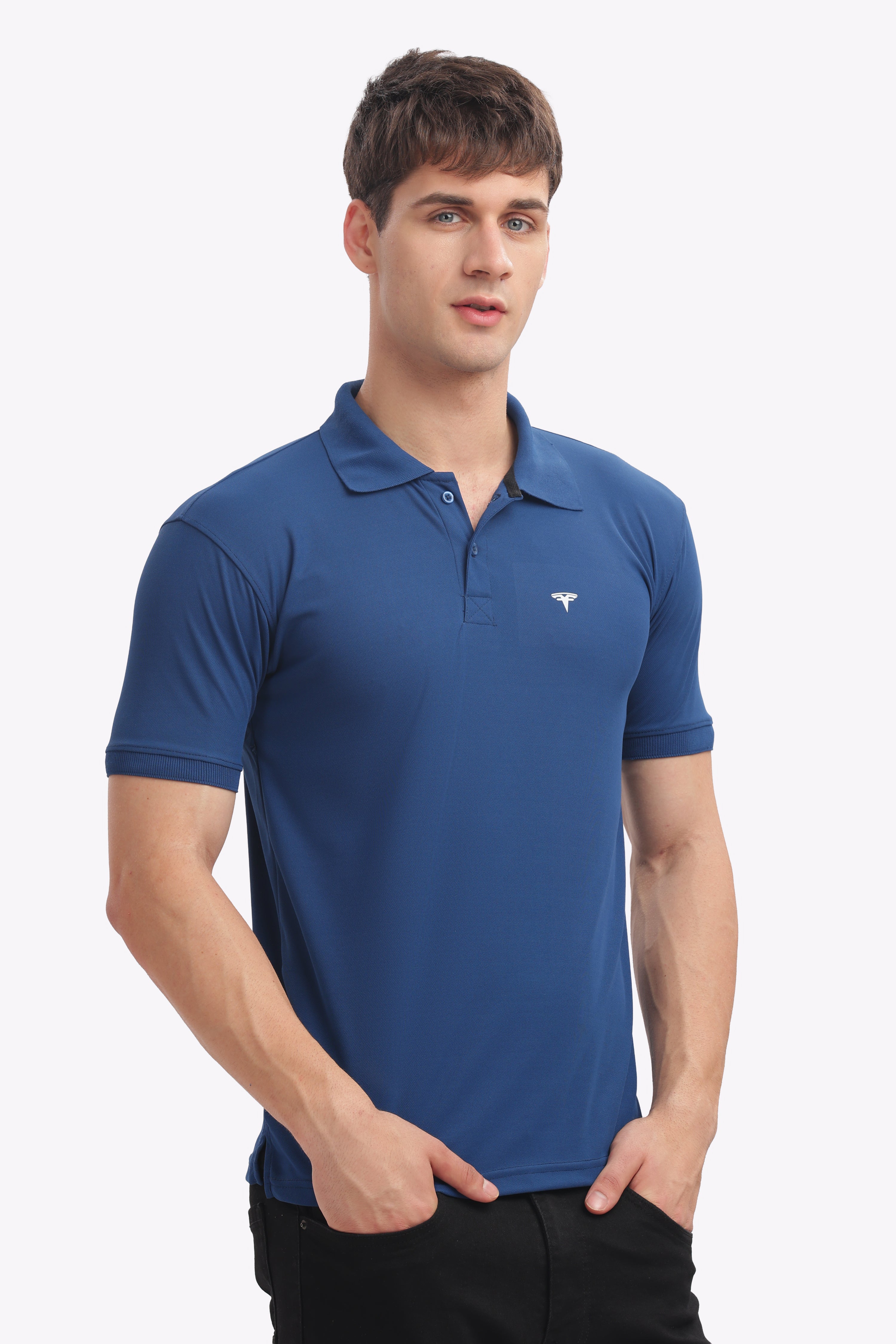 MARS “Ocean Drive” Blue Polo T-Shirt for Men | Cool & Confident Style