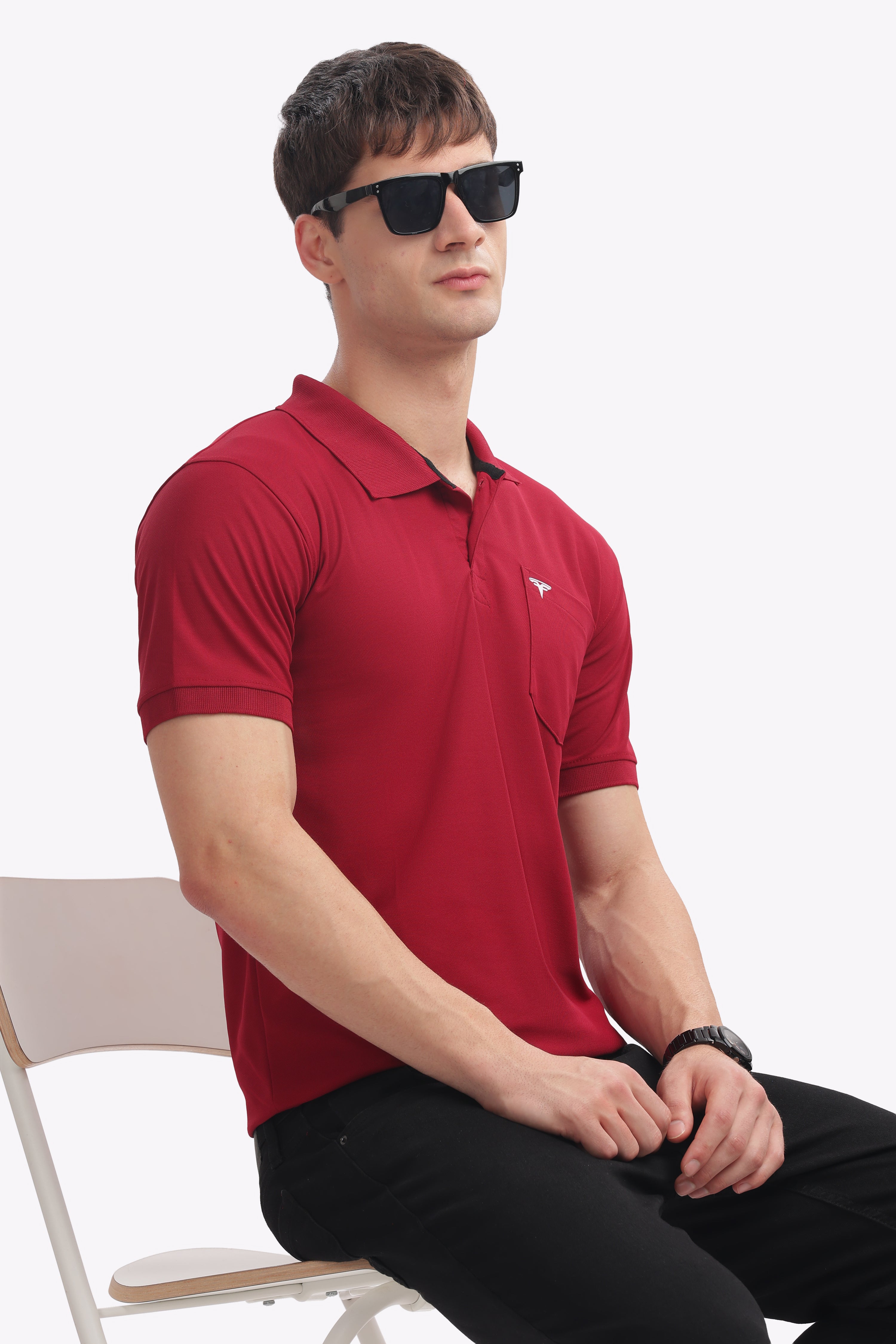 MARS “Crimson Touch” Collar T-Shirt – Maroon