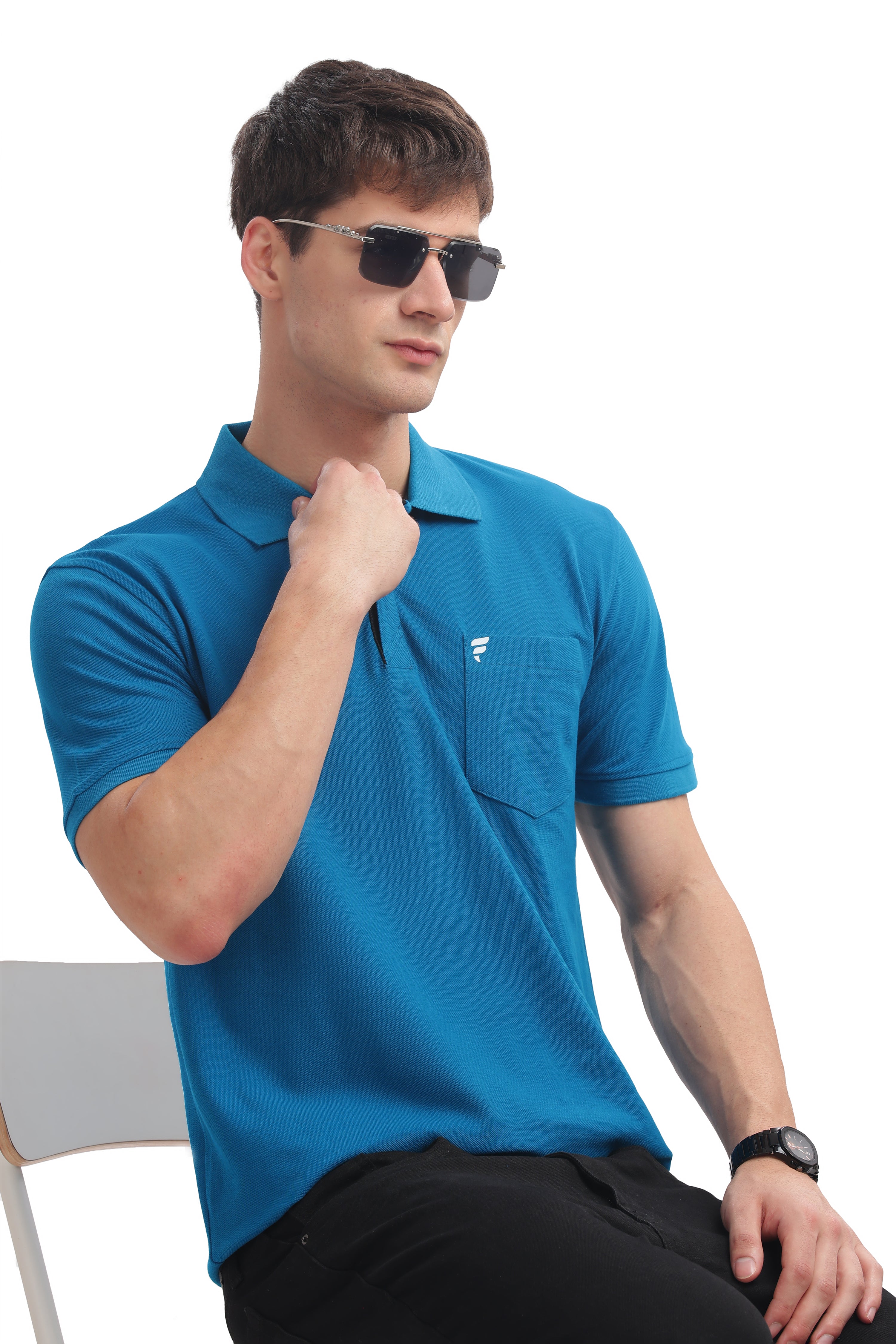 Men’s Cotton Polo T-Shirt – Ink Blue | Premium Soft Cotton