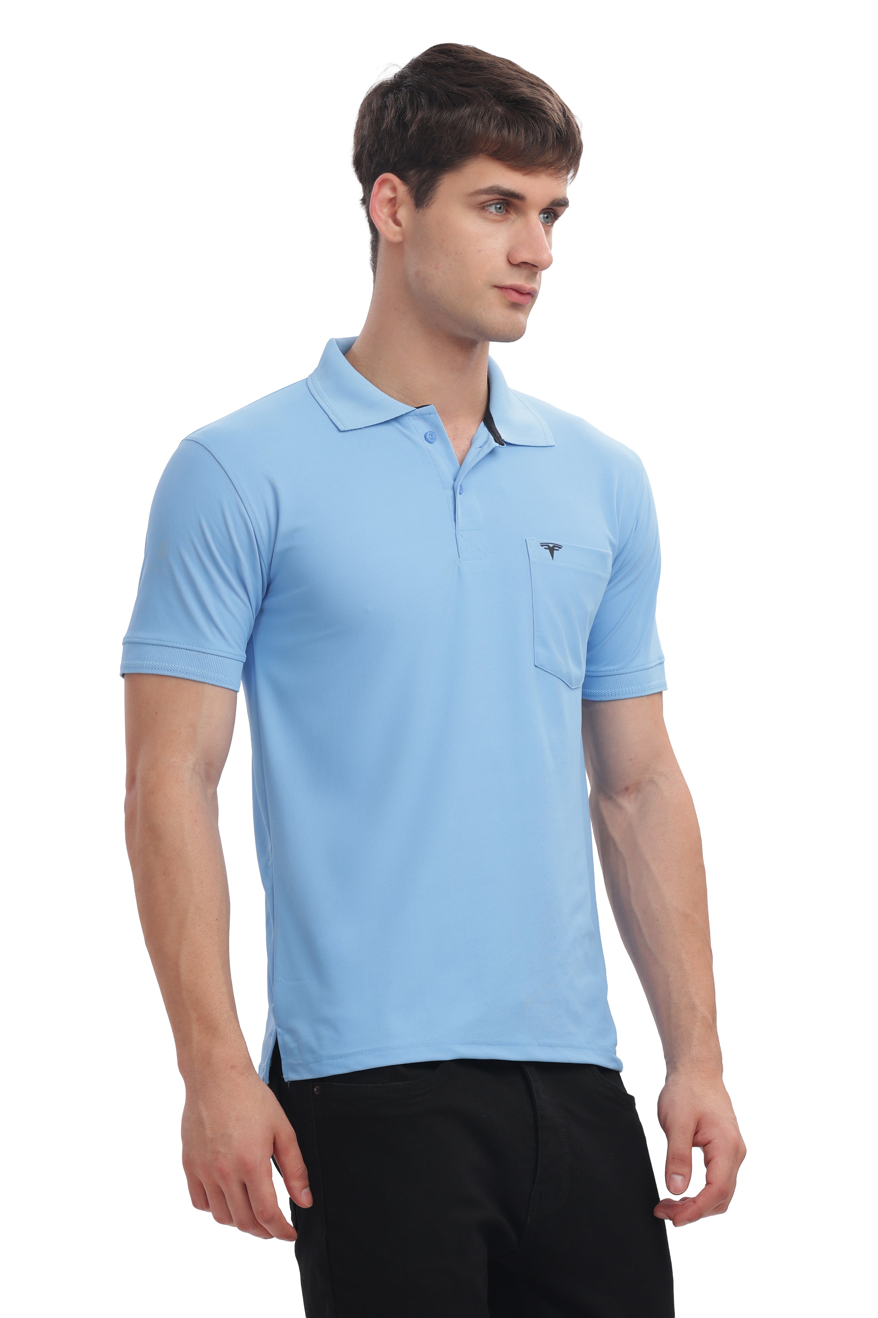 MARS “Sky Breeze” Collar T-Shirt – Light Blue