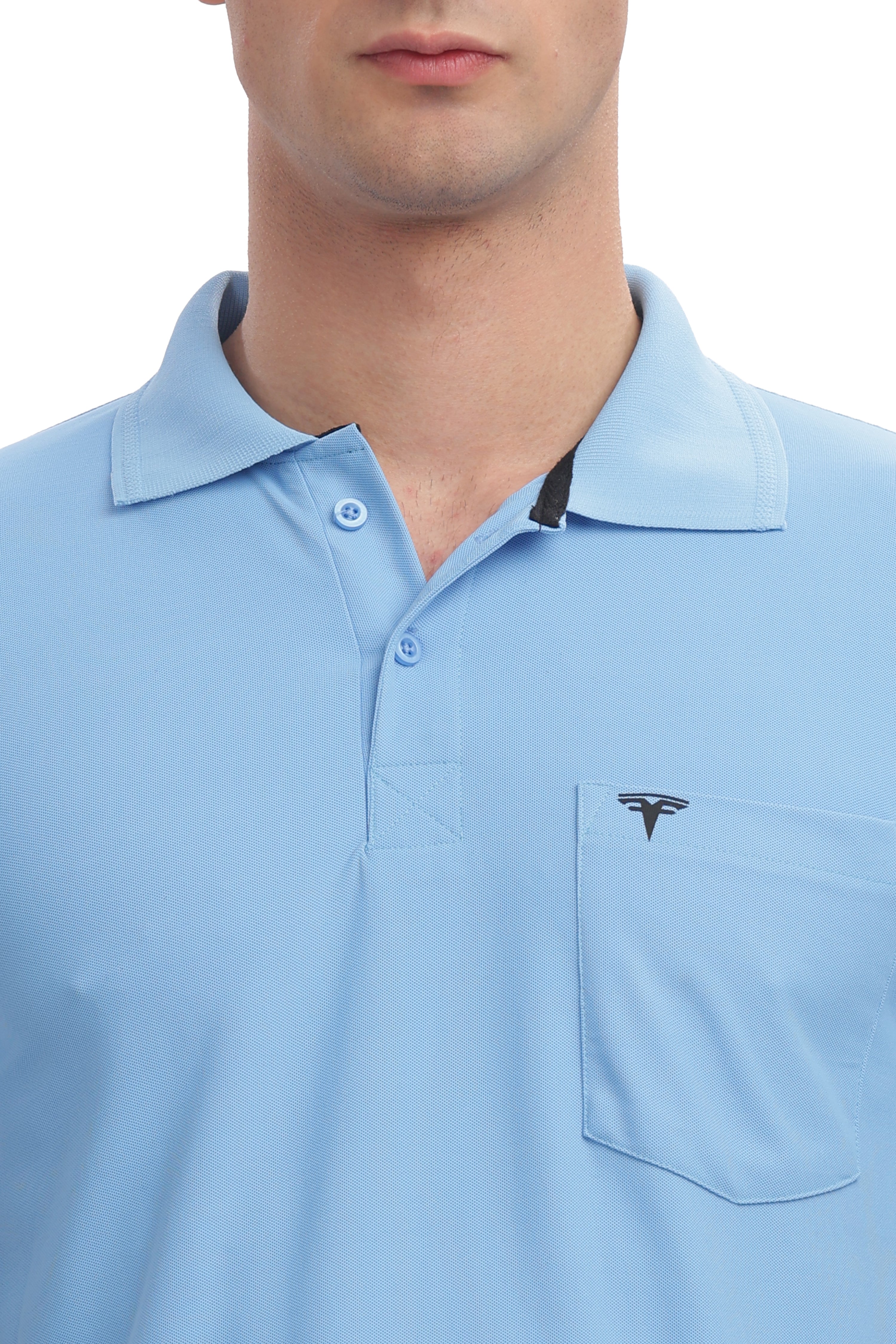 MARS “Sky Breeze” Collar T-Shirt – Light Blue