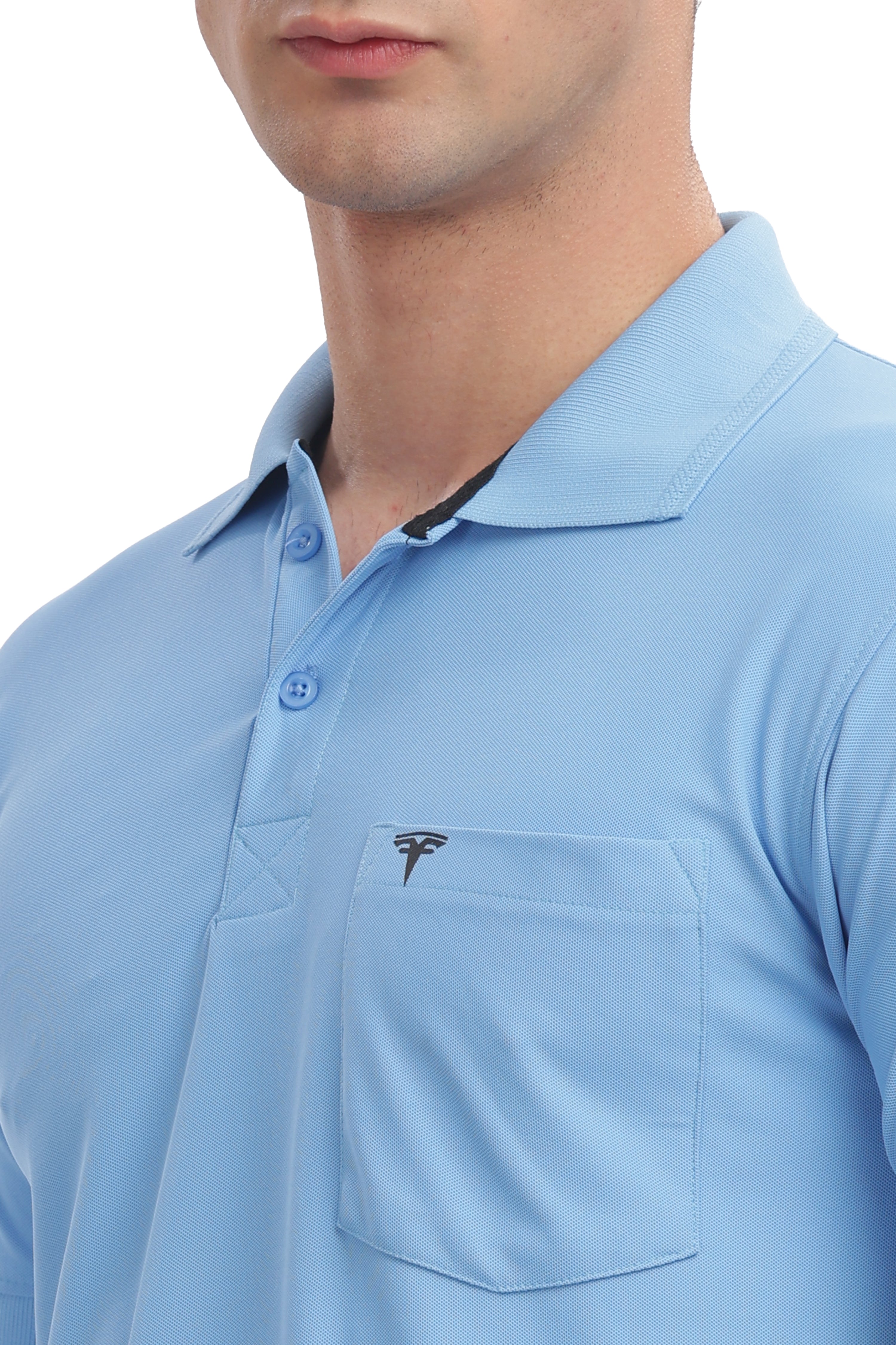 MARS “Sky Breeze” Collar T-Shirt – Light Blue