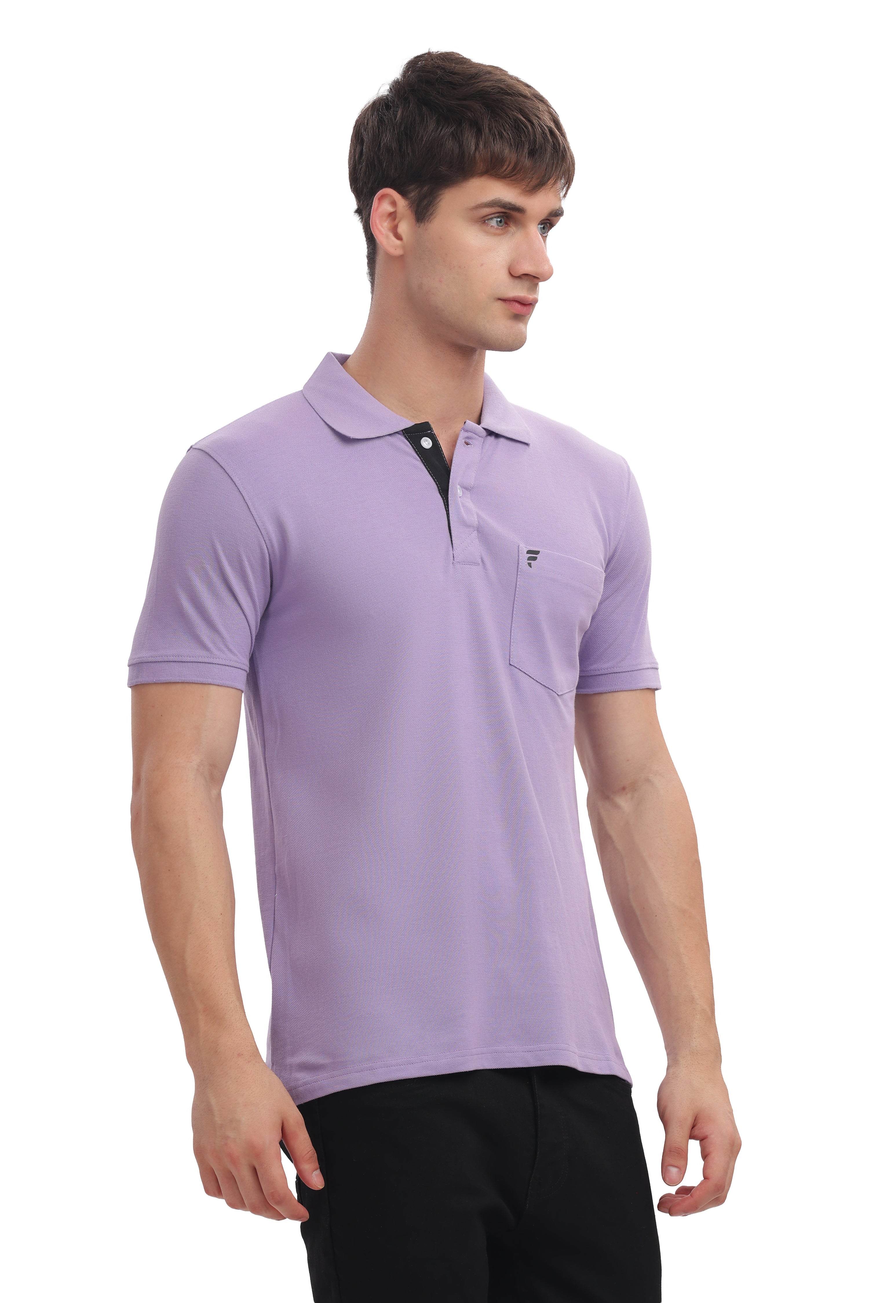 Men’s Premium Cotton Collared T-Shirt – Purple | Soft, Breathable, & Stylish