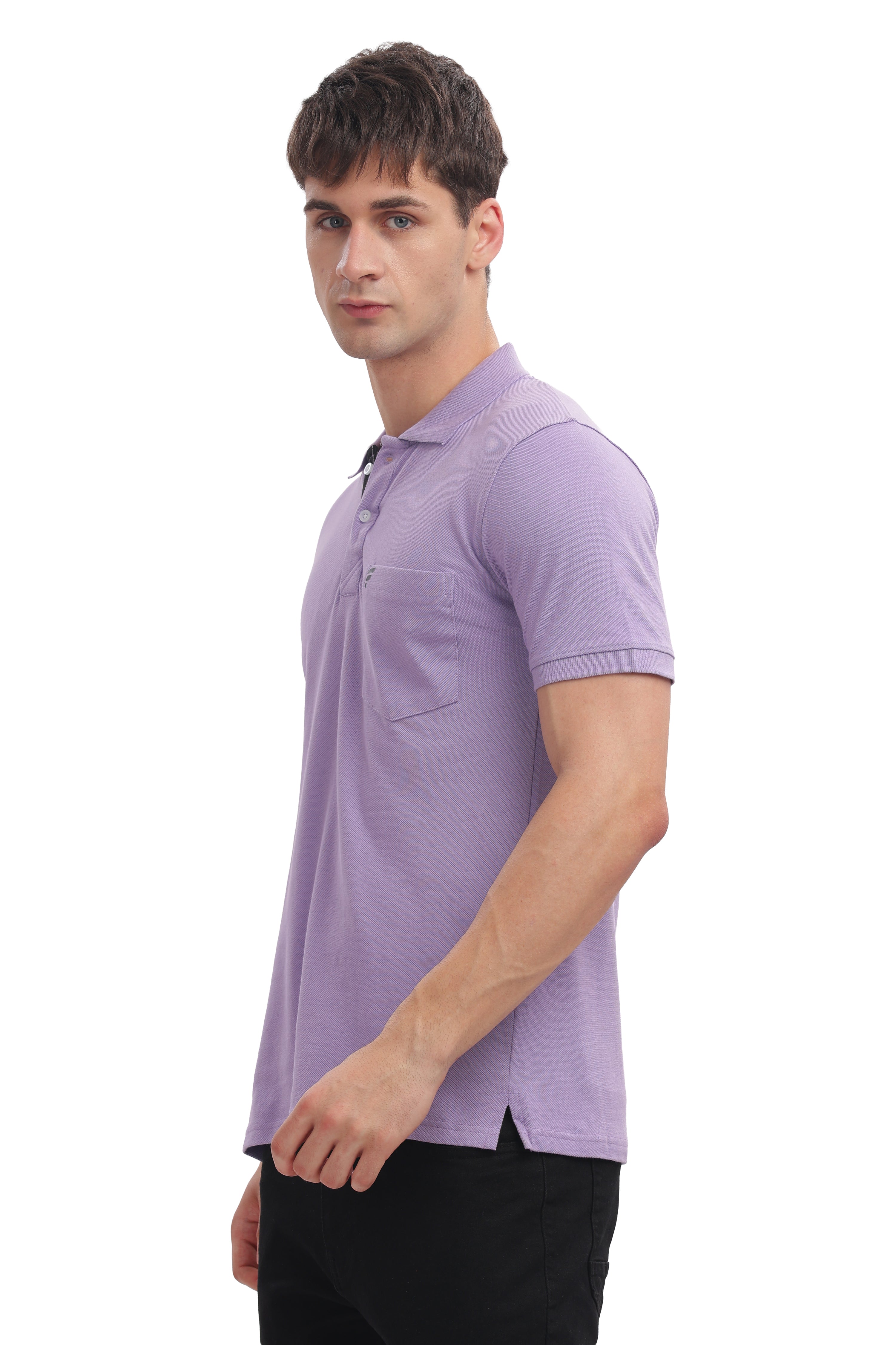 Men’s Premium Cotton Collared T-Shirt – Purple | Soft, Breathable, & Stylish