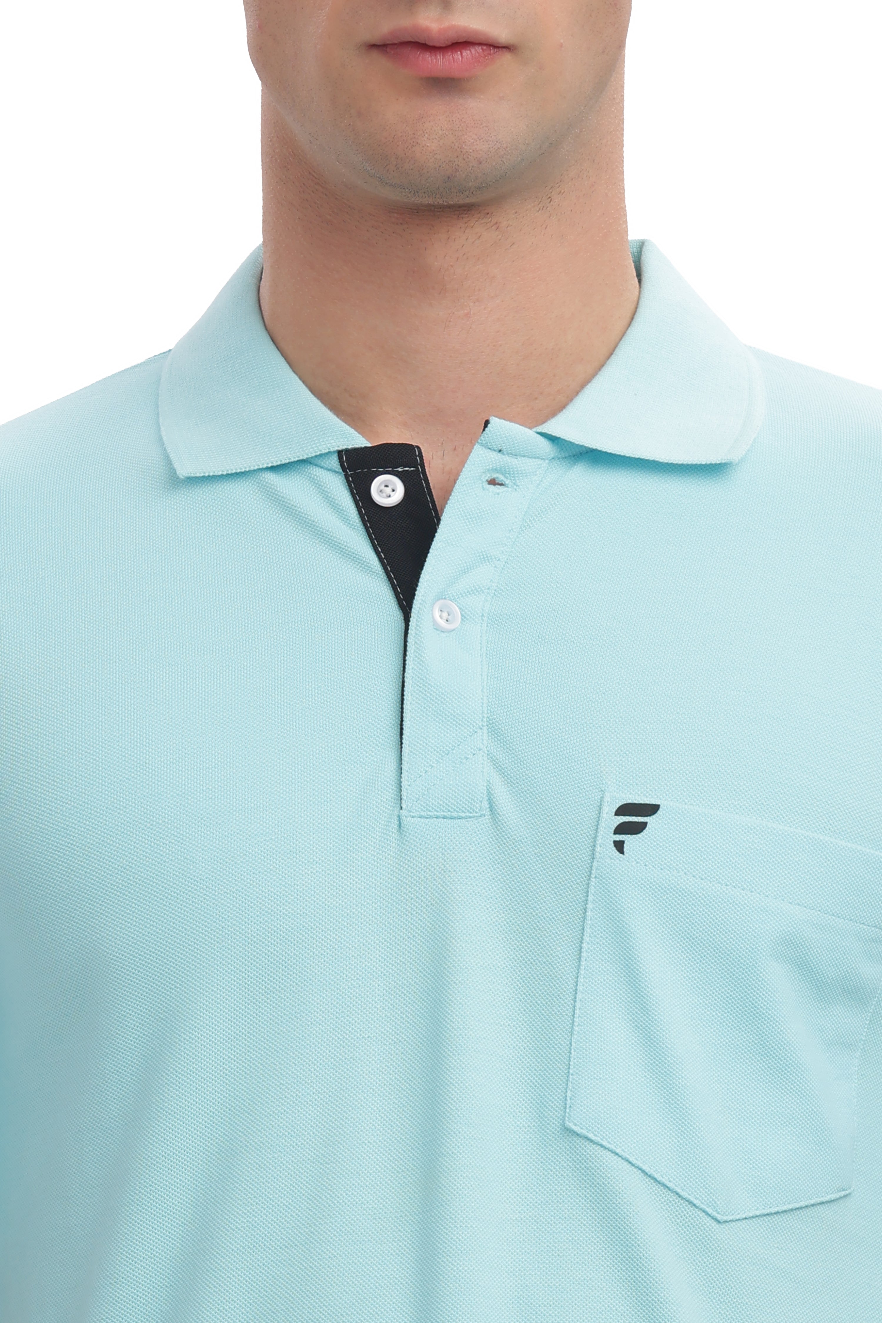 Men’s Sky Blue Cotton Collared T-Shirt | Cool Summer Wear