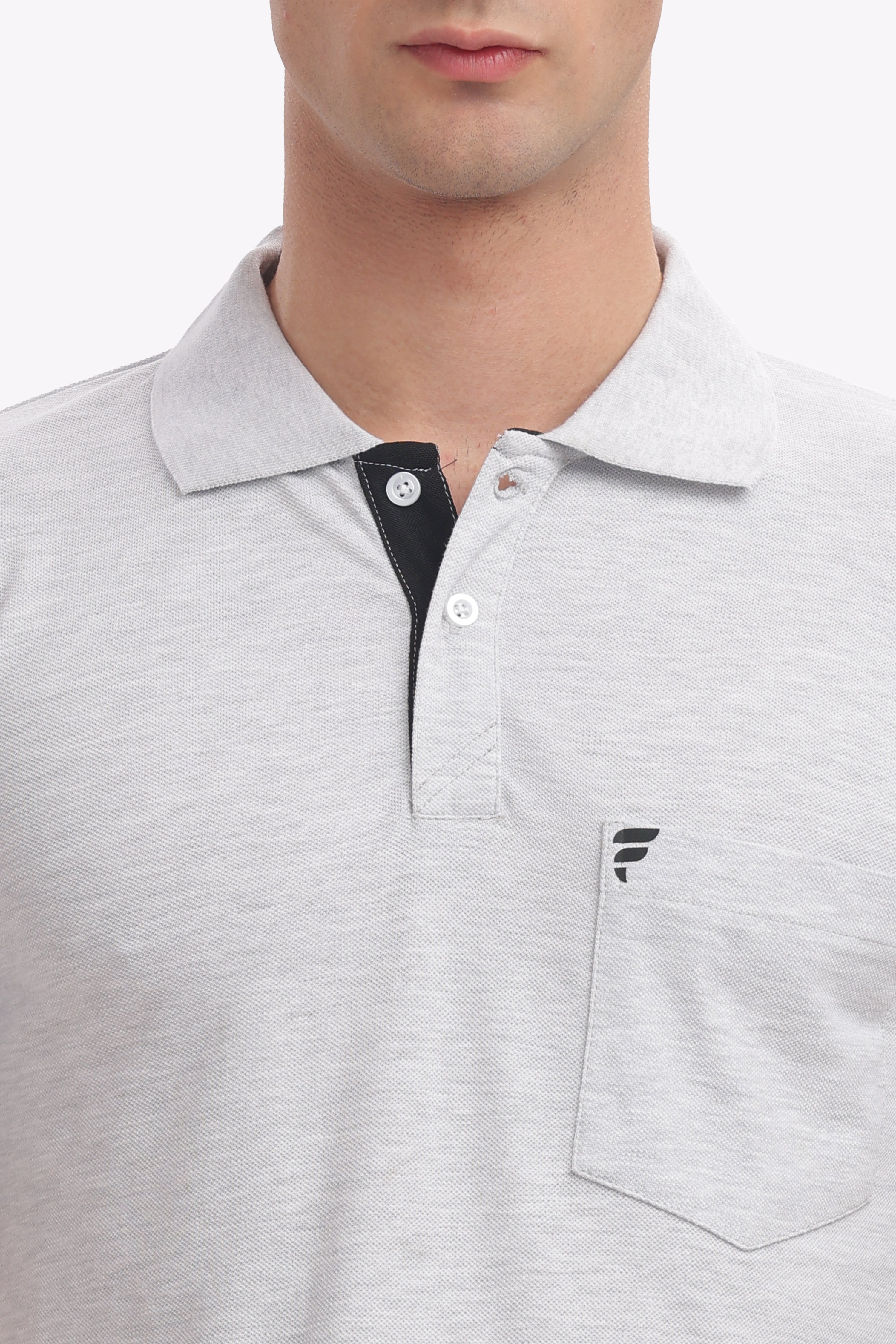 Men’s Ash Grey Cotton Collared Polo | Subtle, Cool & Versatile