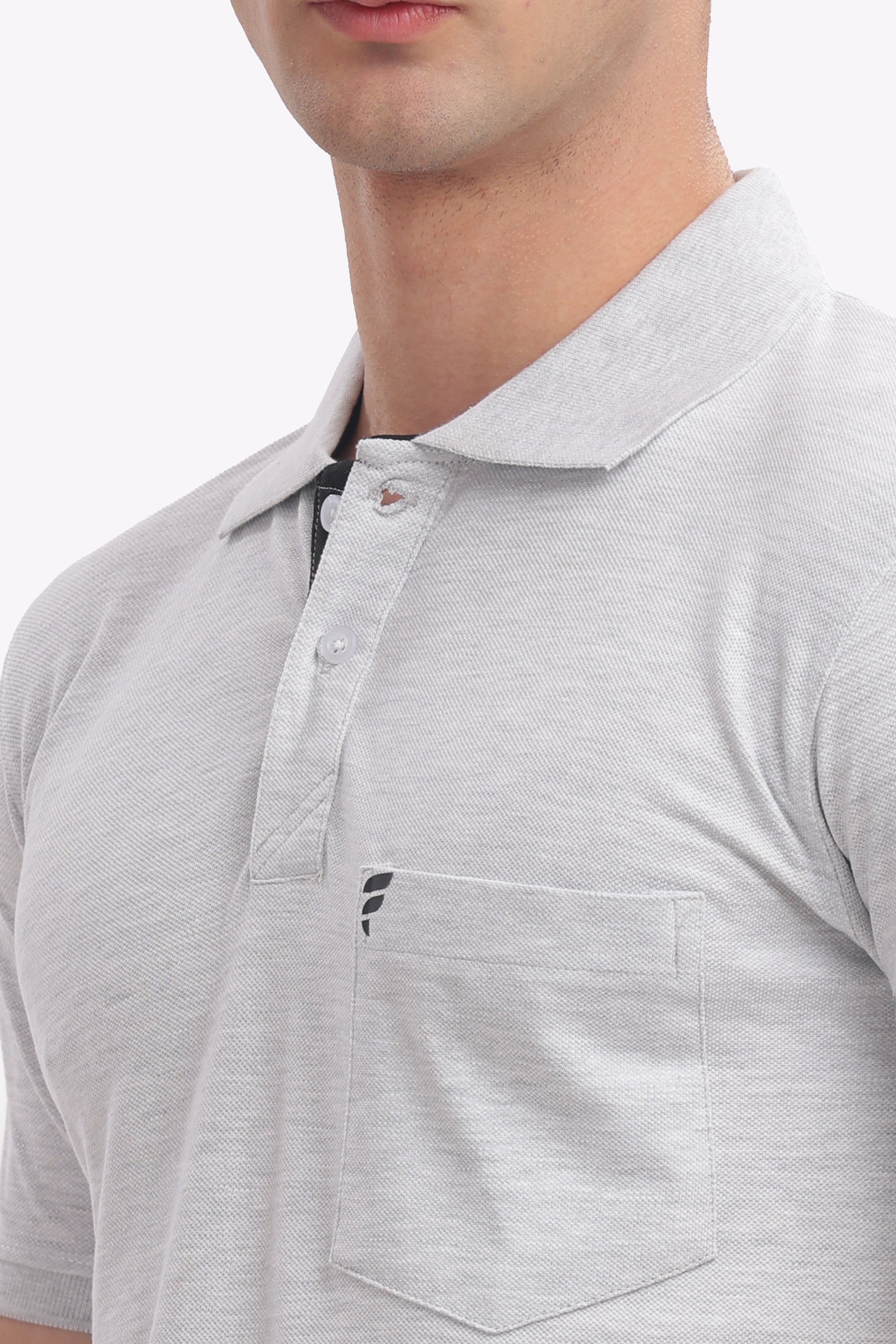 Men’s Ash Grey Cotton Collared Polo | Subtle, Cool & Versatile