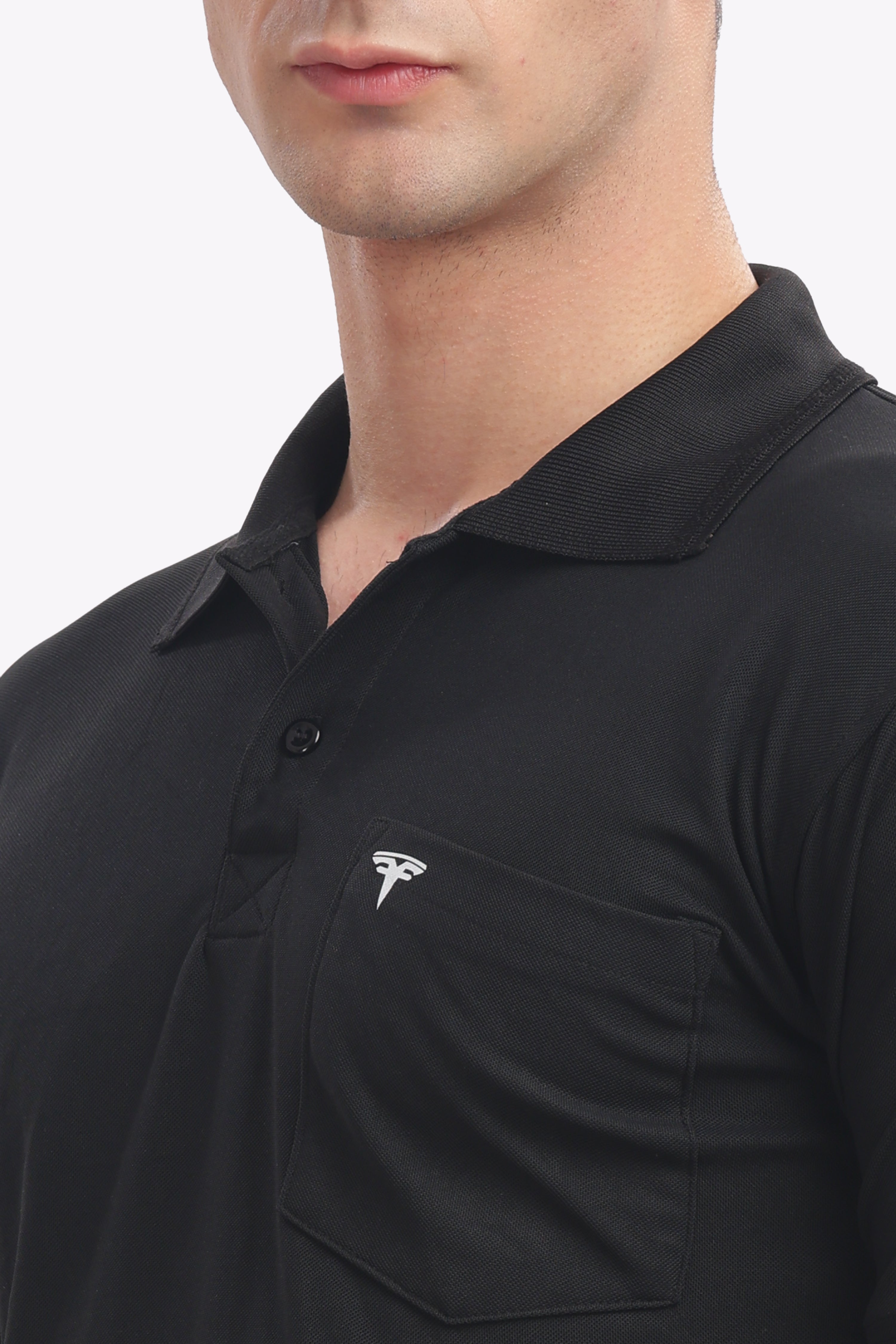 MARS “Midnight Classic” Premium Collar T-Shirt – Black Edition | Smart Fit Polo for Men