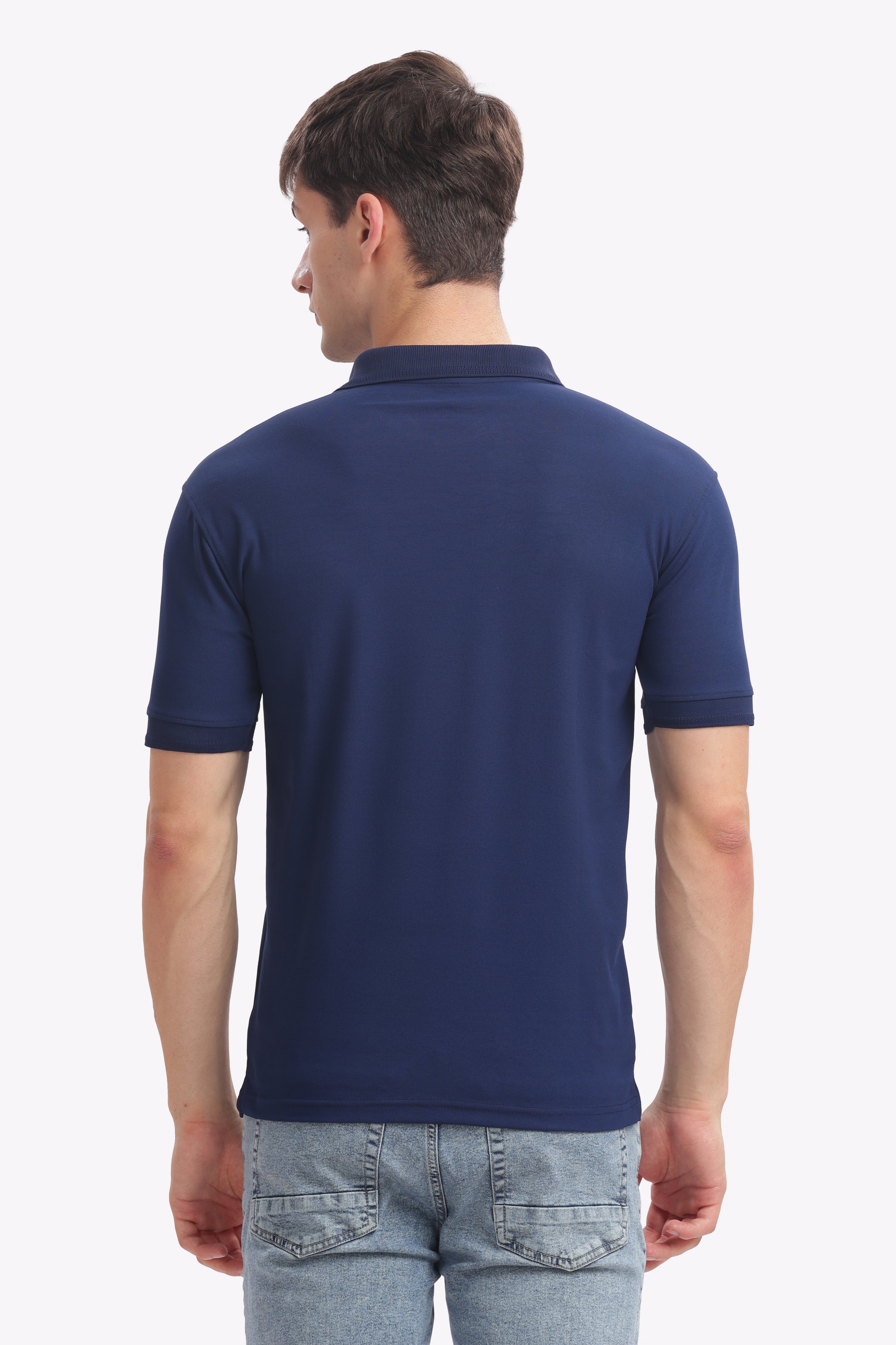 MARS “Deep Wave” Navy Blue Polo | Premium Smart Casual T-Shirt for Men