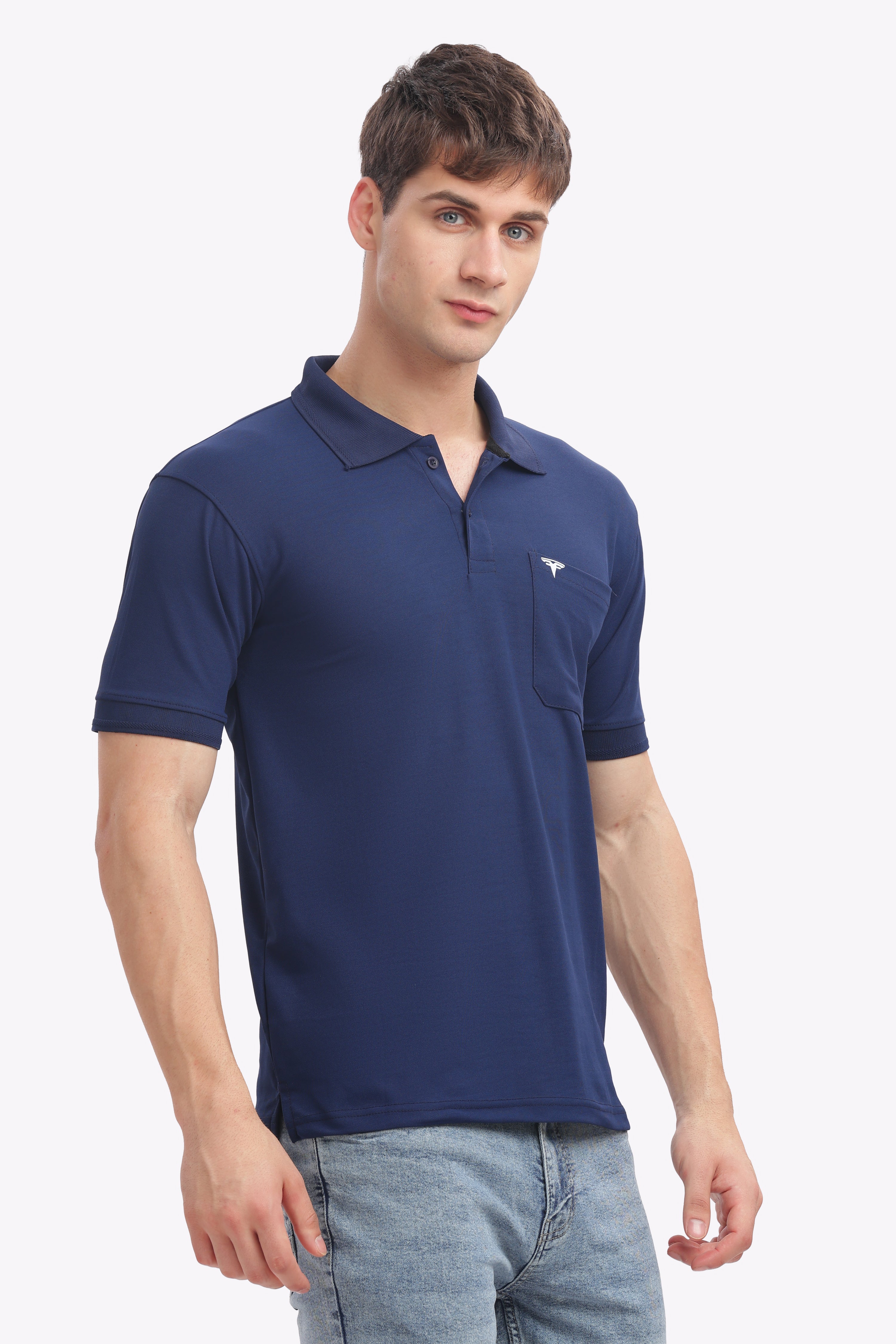 MARS “Deep Wave” Navy Blue Polo | Premium Smart Casual T-Shirt for Men