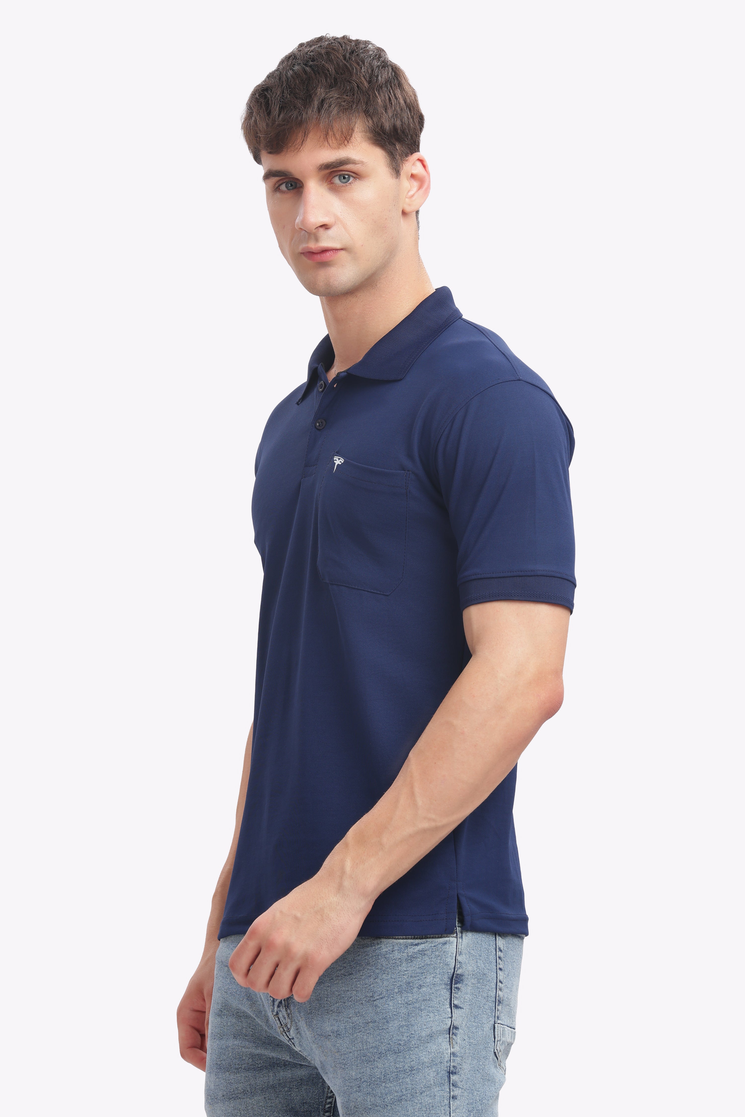 MARS “Deep Wave” Navy Blue Polo | Premium Smart Casual T-Shirt for Men