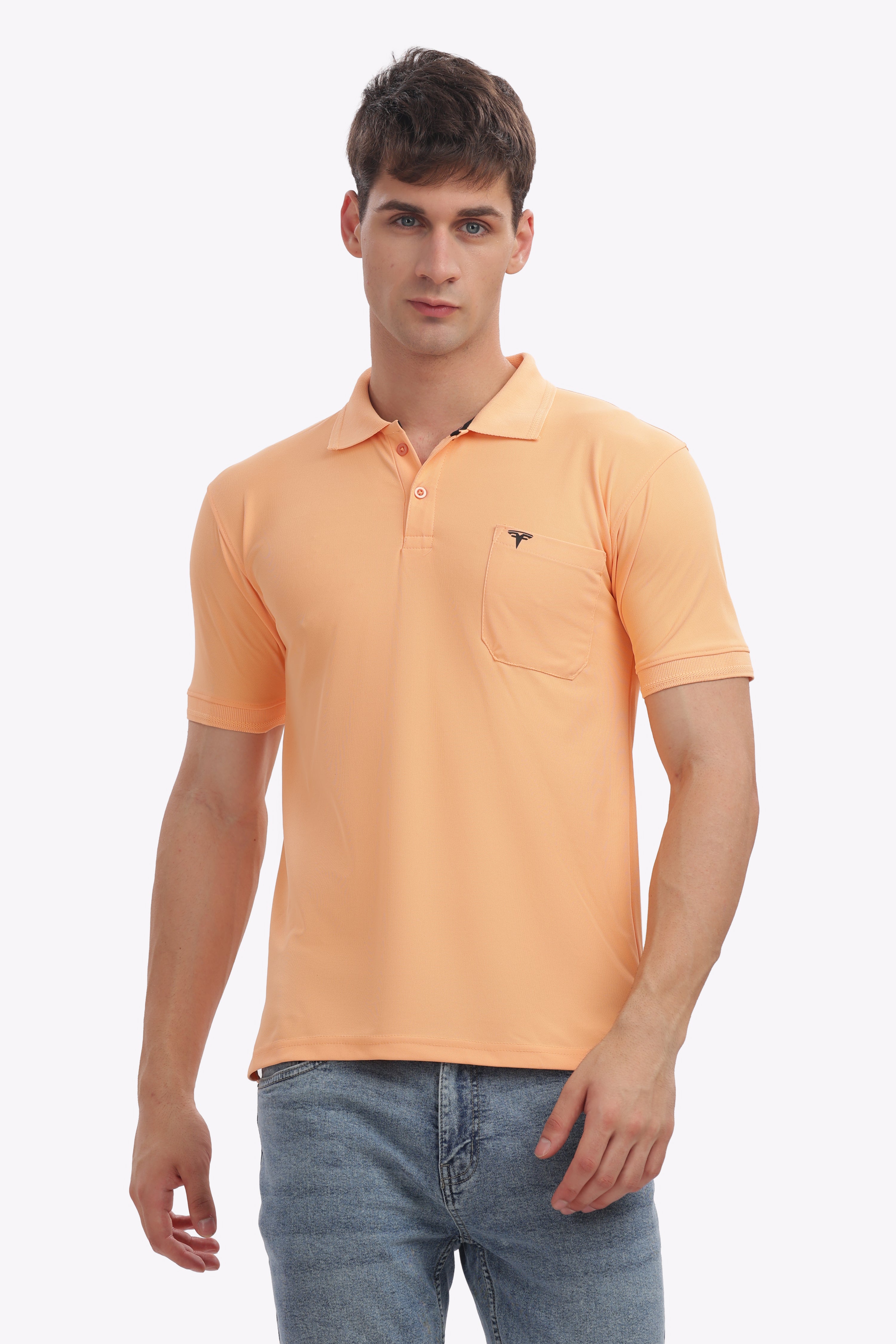 MARS “Sunrise Glow” Collar T-Shirt – Light Orange