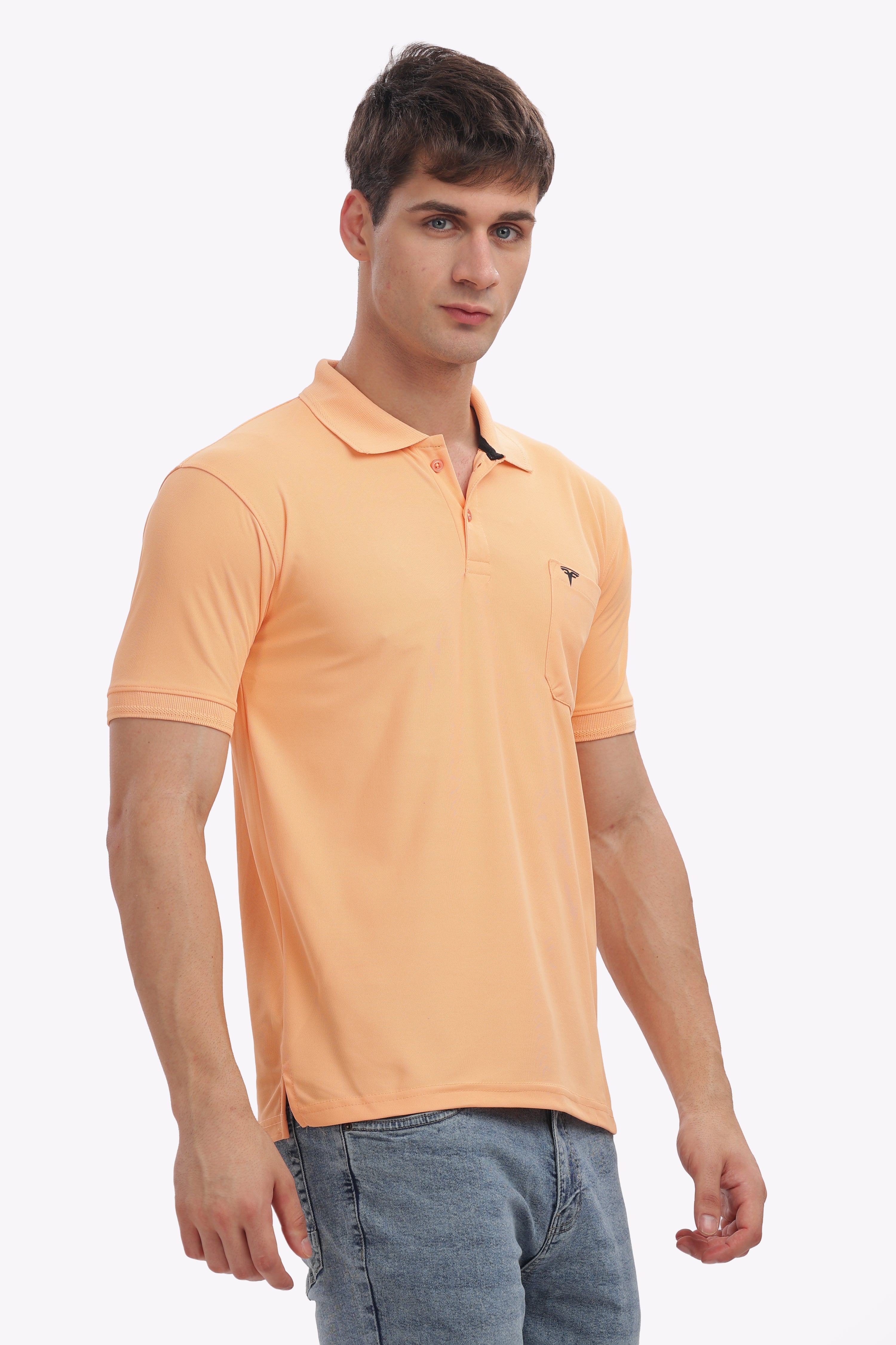 MARS “Sunrise Glow” Collar T-Shirt – Light Orange