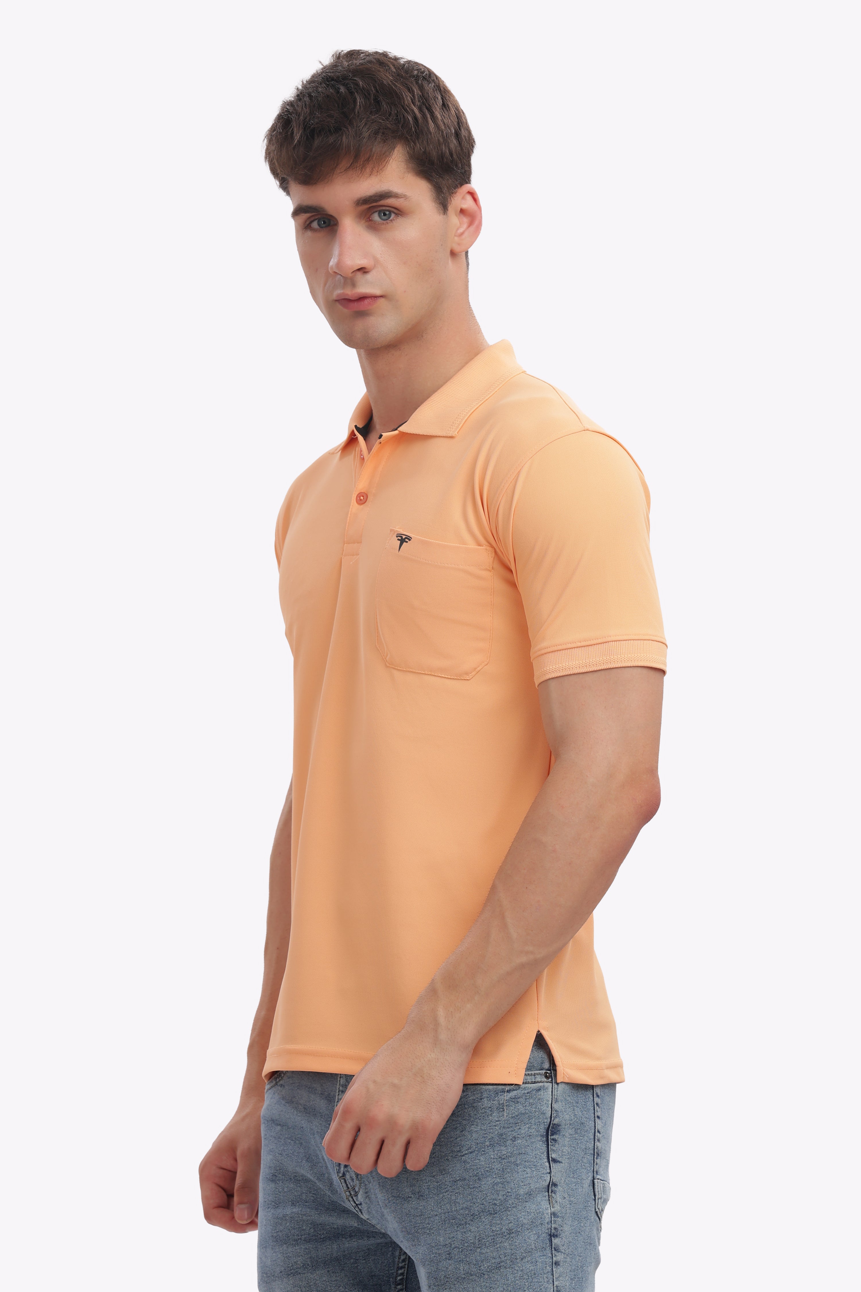 MARS “Sunrise Glow” Collar T-Shirt – Light Orange