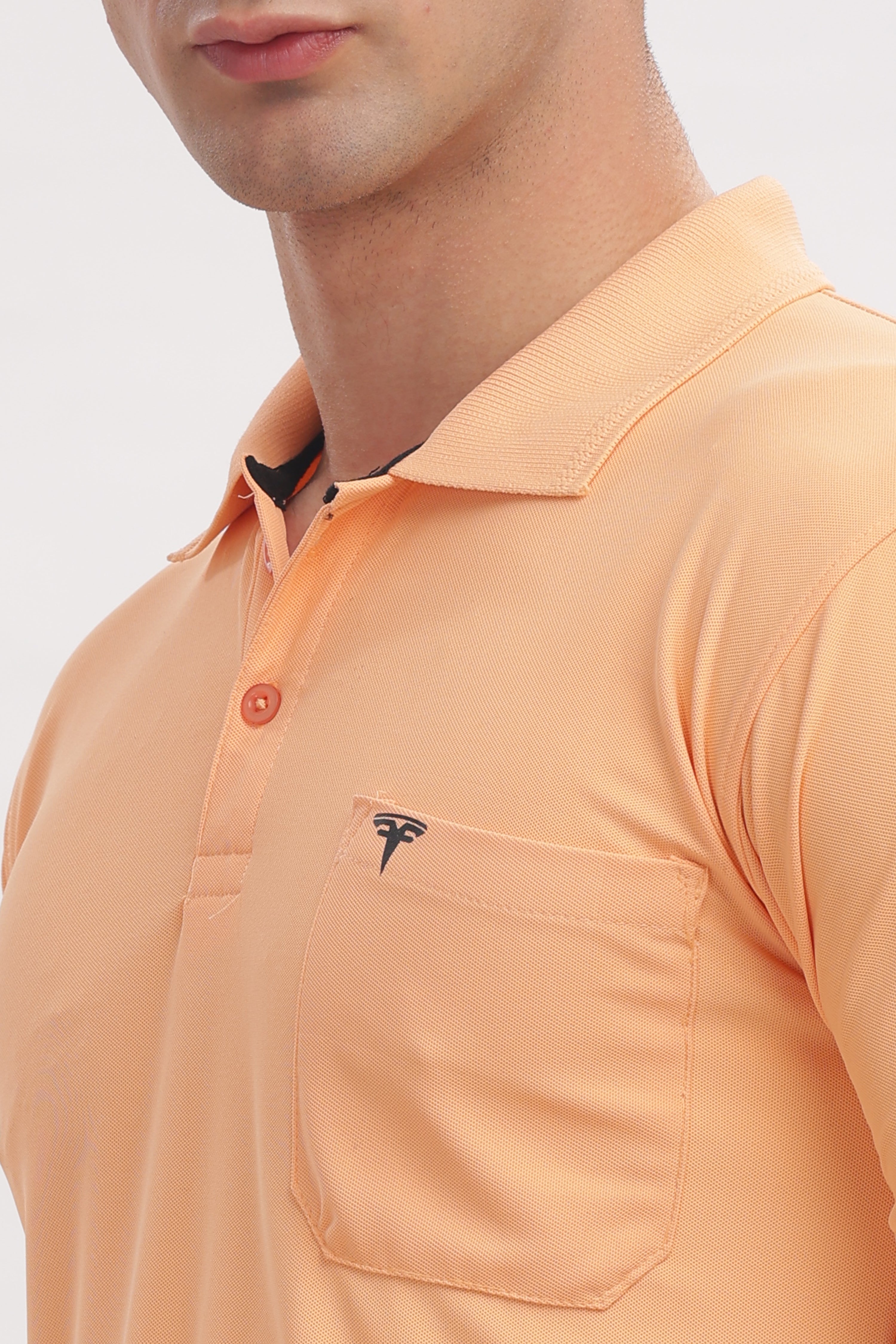 MARS “Sunrise Glow” Collar T-Shirt – Light Orange