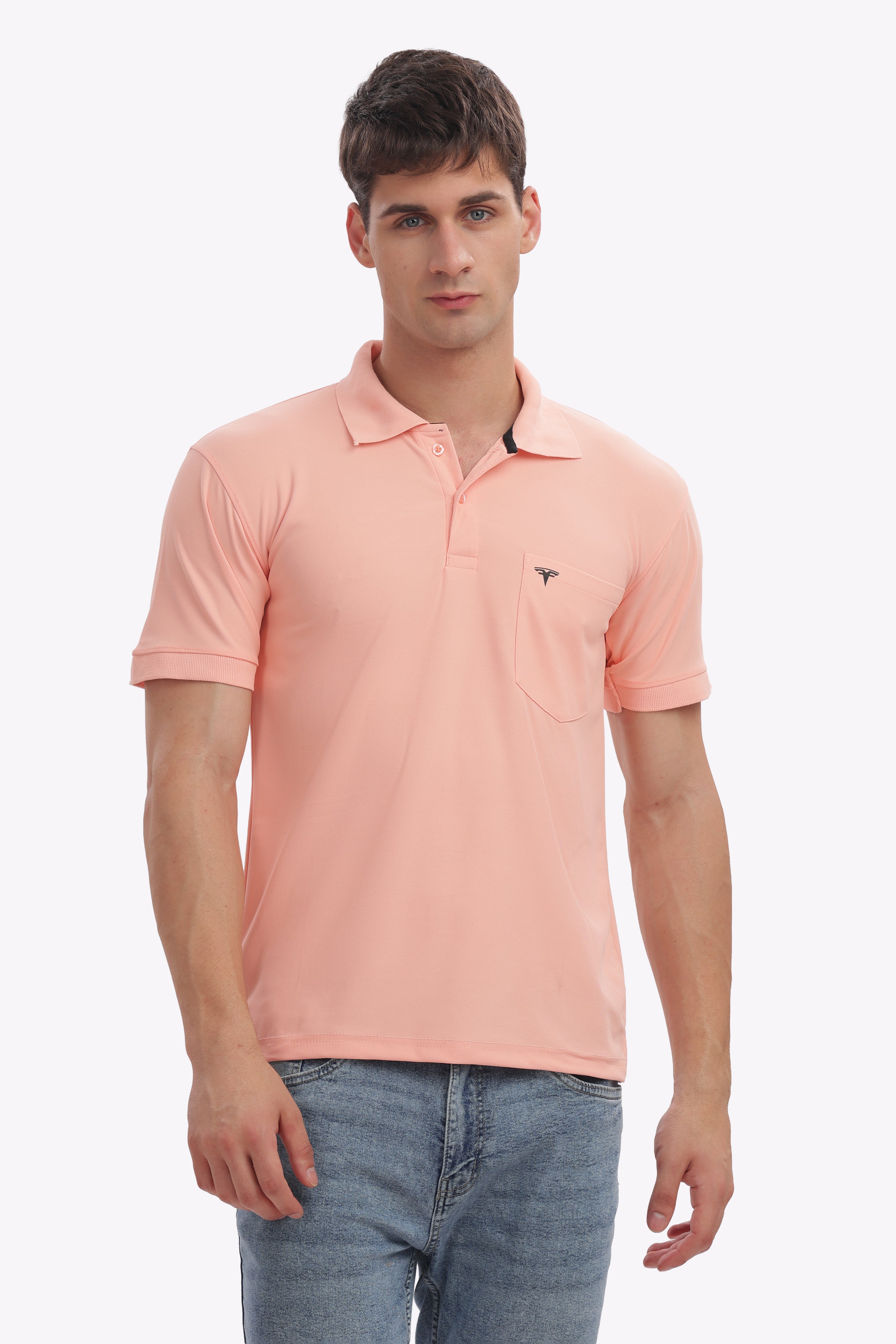 MARS “Rose Mist” Collar T-Shirt – Light Pink