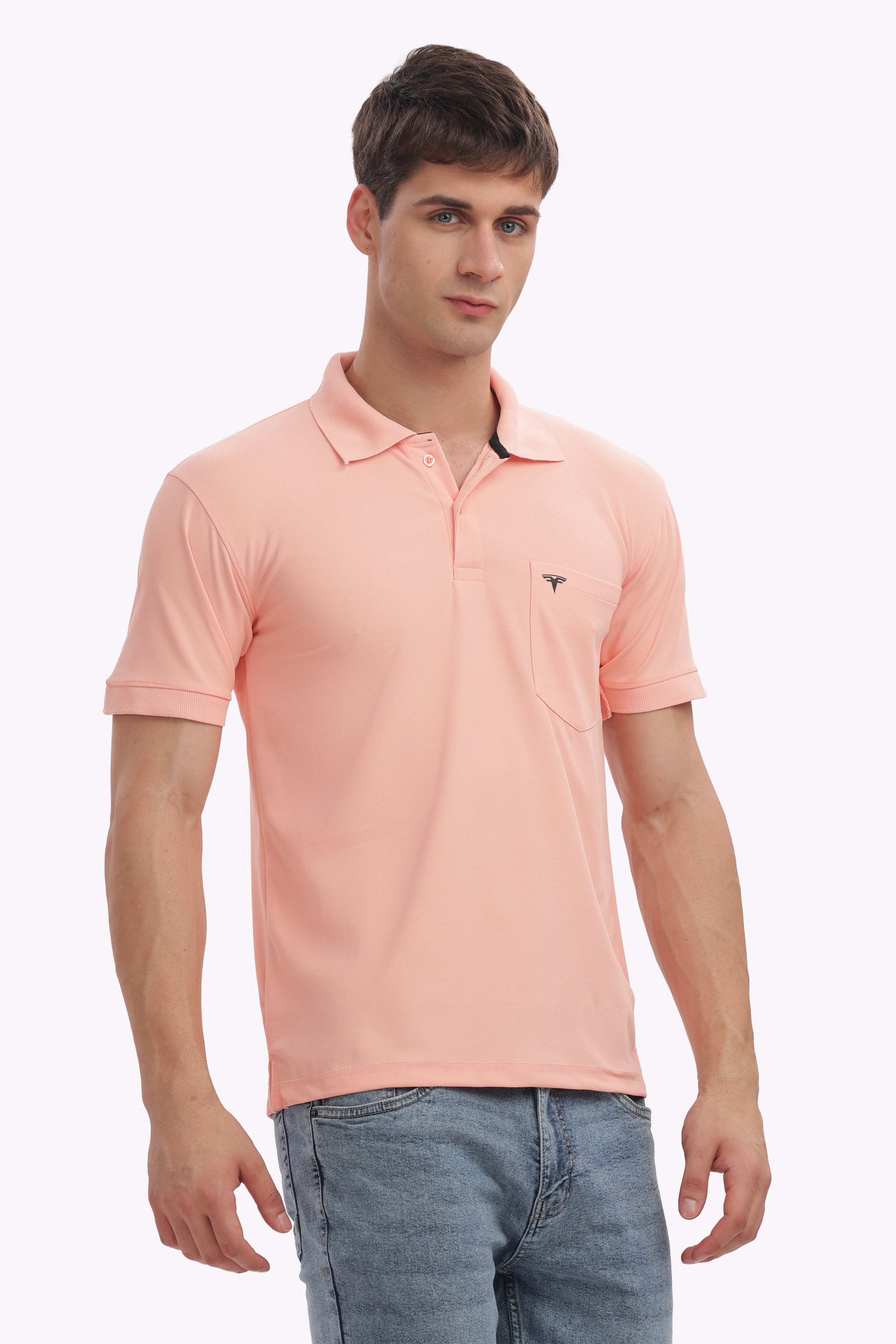 MARS “Rose Mist” Collar T-Shirt – Light Pink