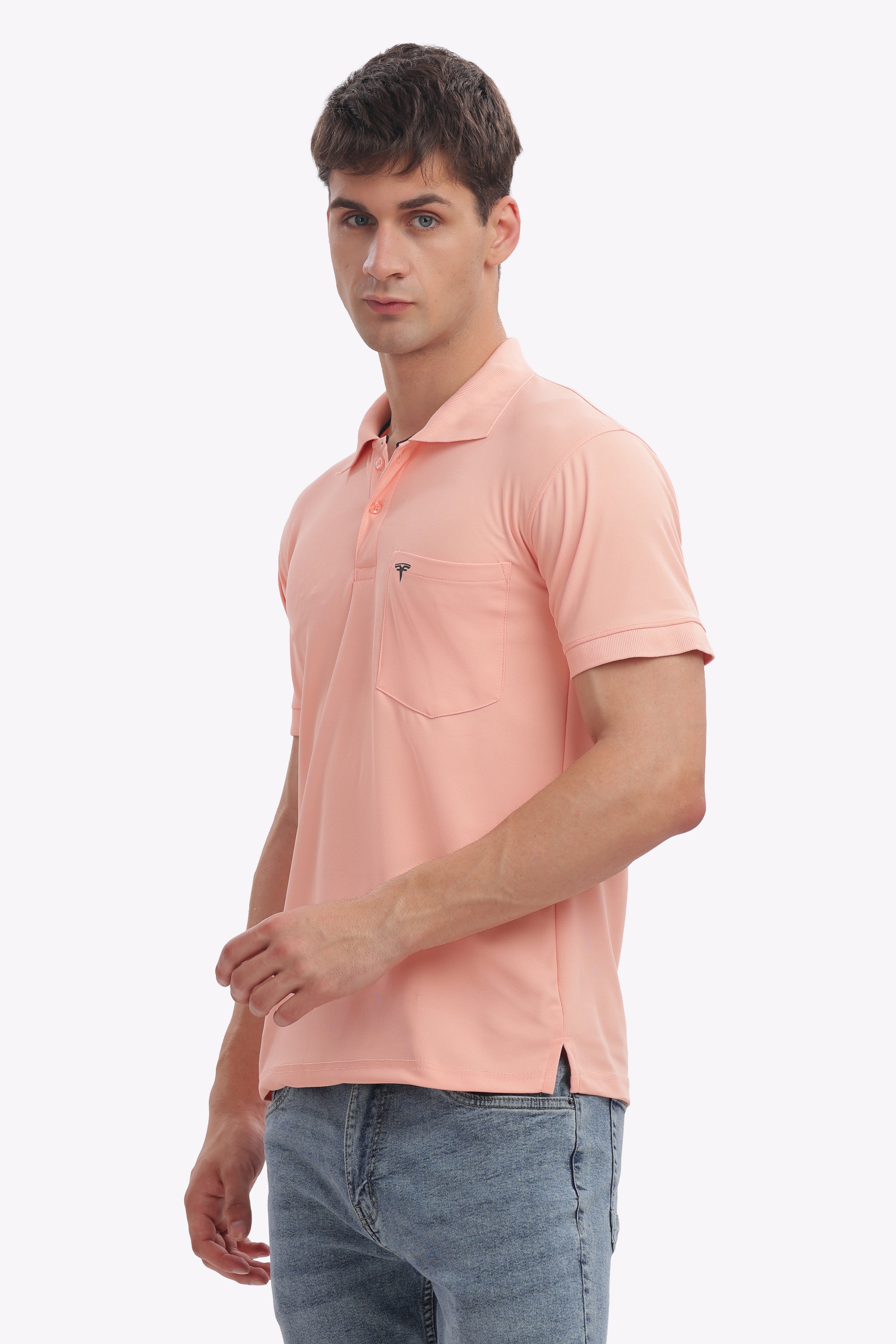 MARS “Rose Mist” Collar T-Shirt – Light Pink