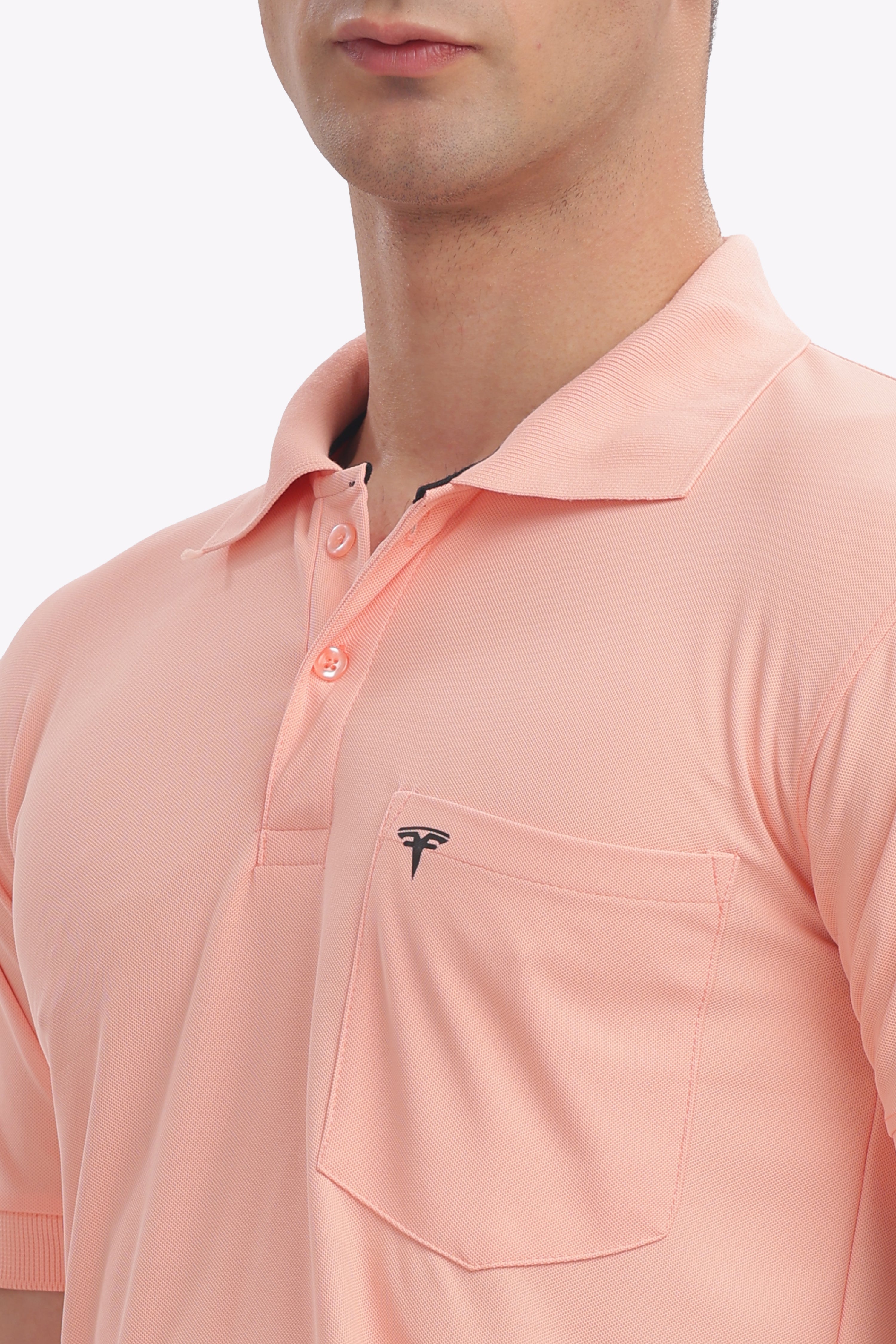 MARS “Rose Mist” Collar T-Shirt – Light Pink