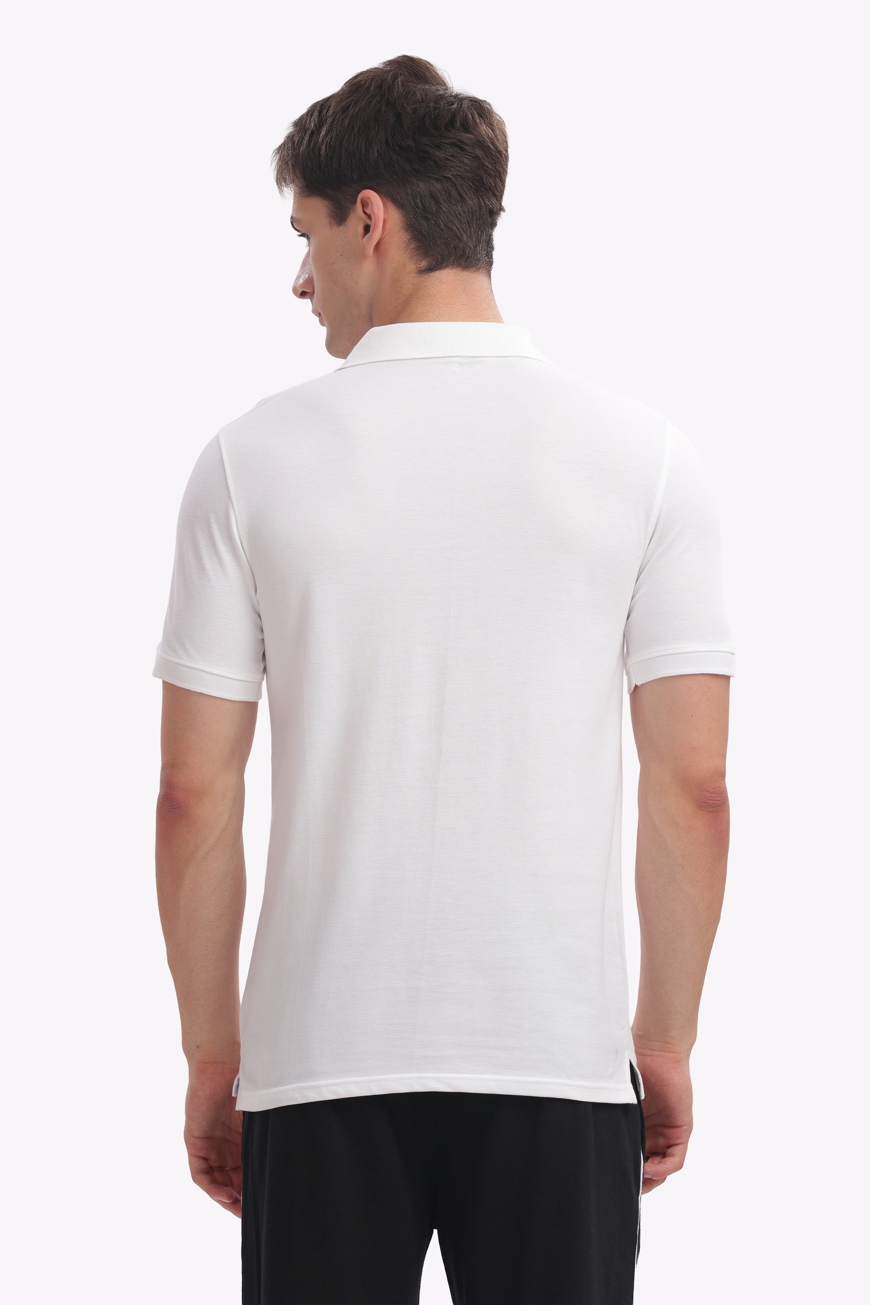 Men’s White Cotton Collared Polo | Classic Clean Look