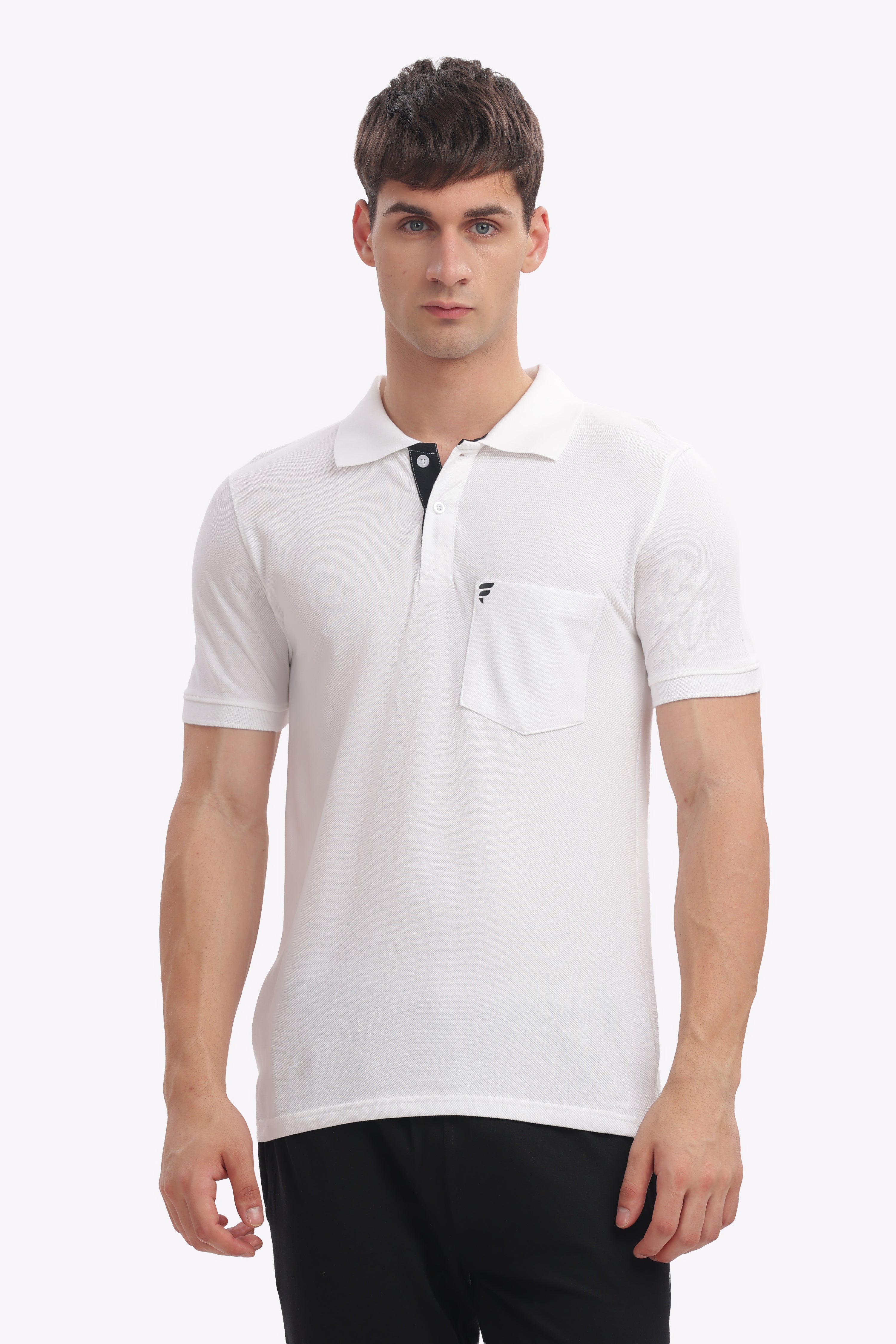 Men’s White Cotton Collared Polo | Classic Clean Look